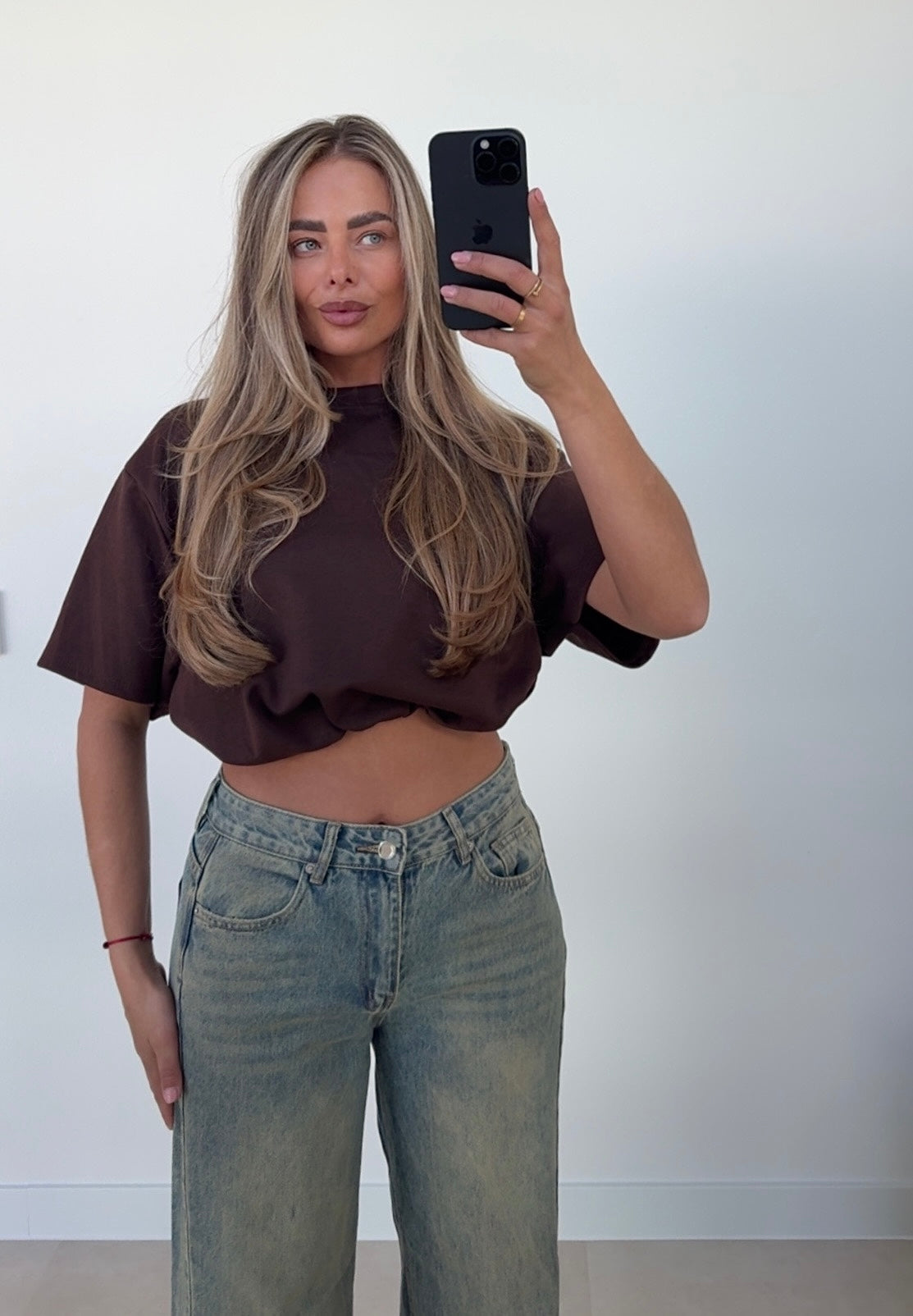 Cropped Stretch T-shirt Bruin