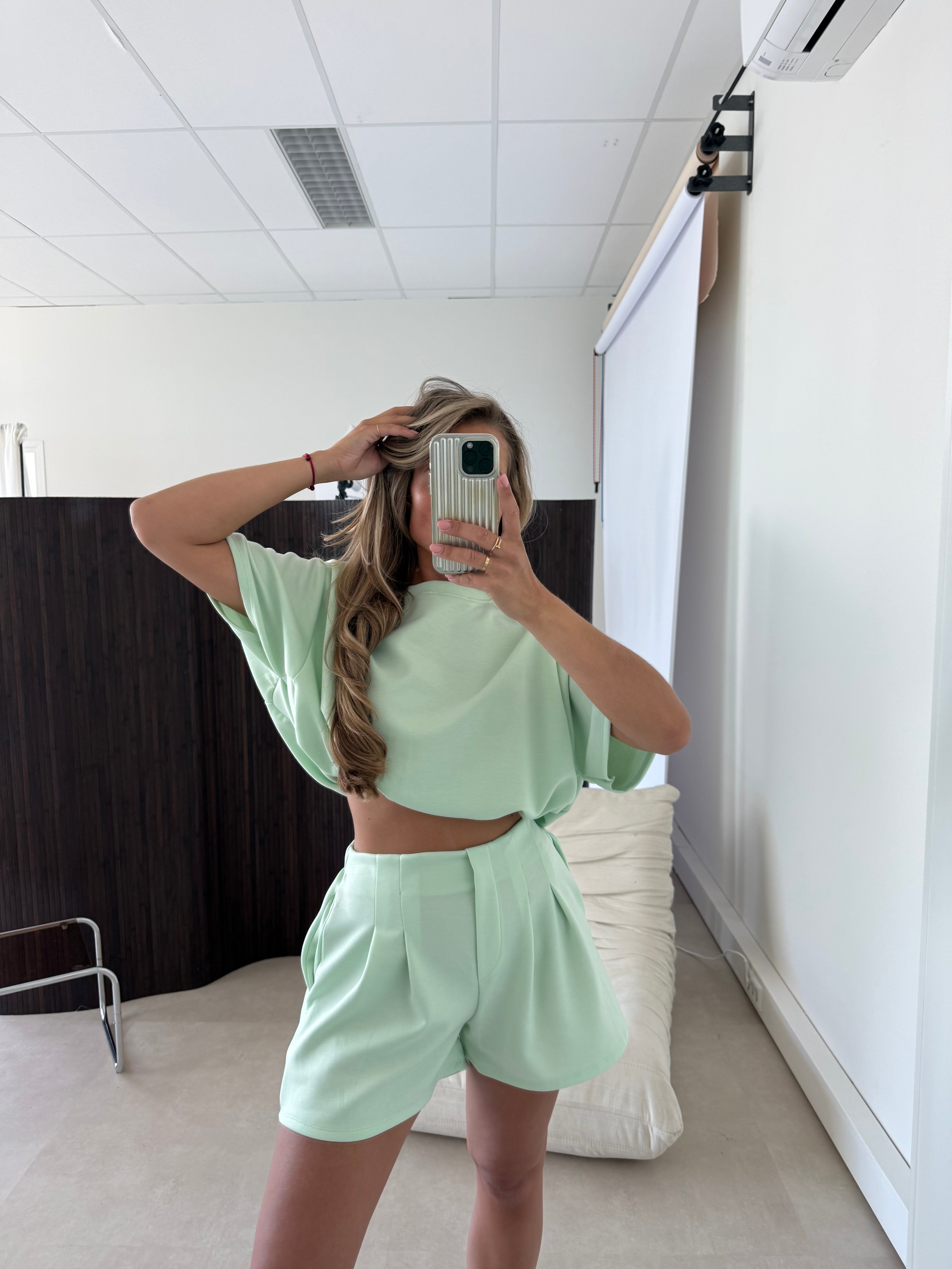 Cropped Two Piece Set Mint