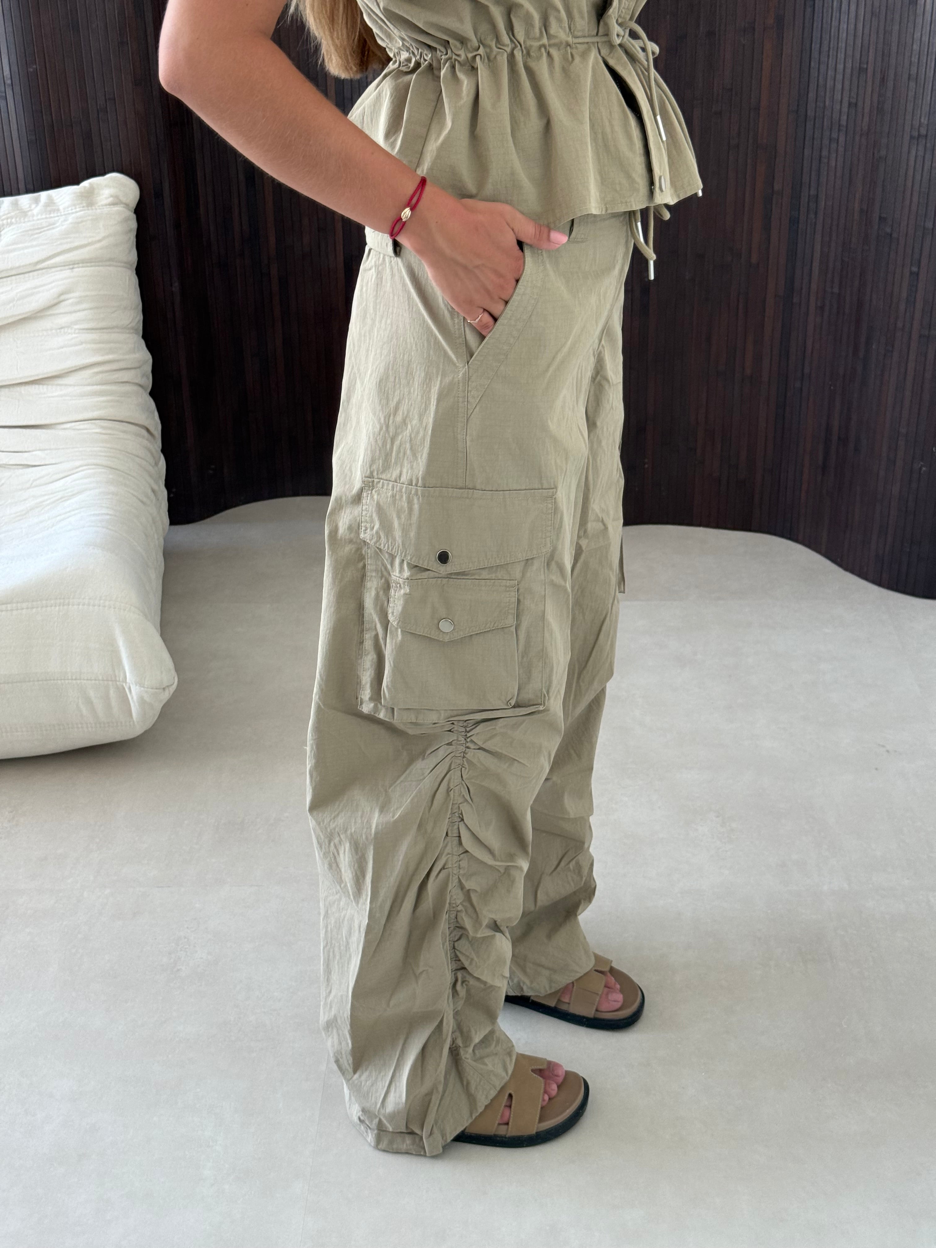 Ambika Parachute Pants Beige | Alisa