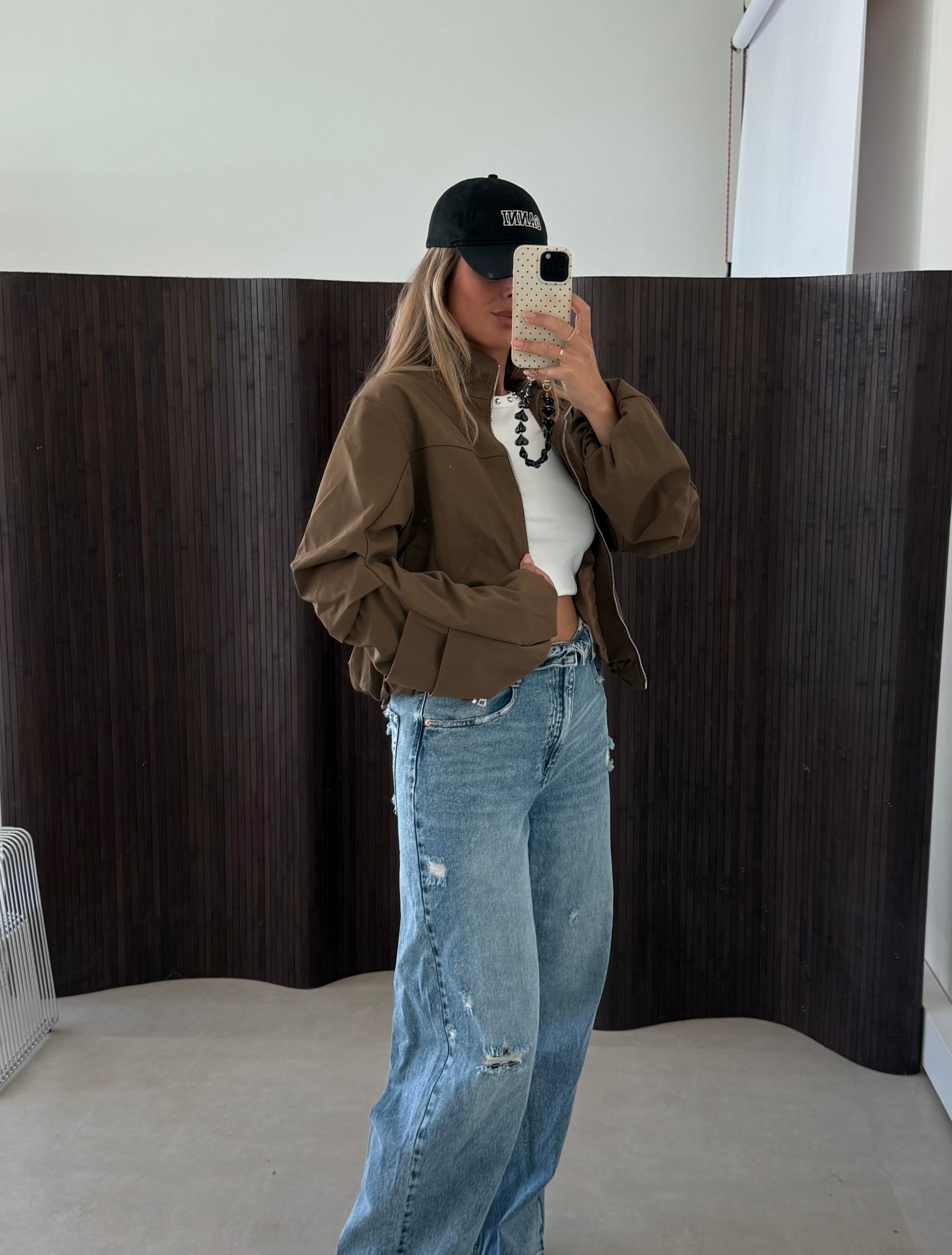 Bomber Jacket Statement Sleeve