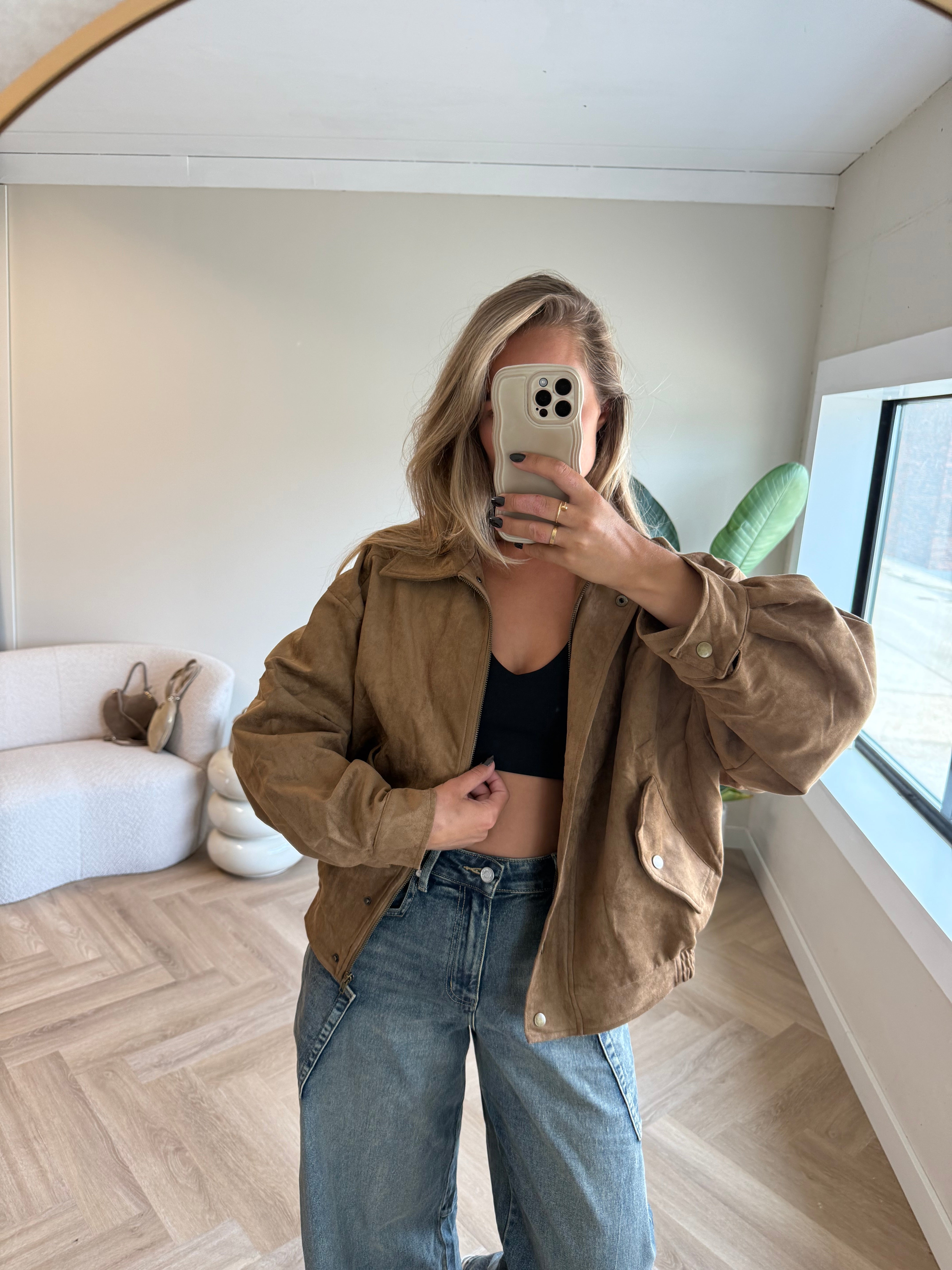 Suède Jacket Camel | Charlie