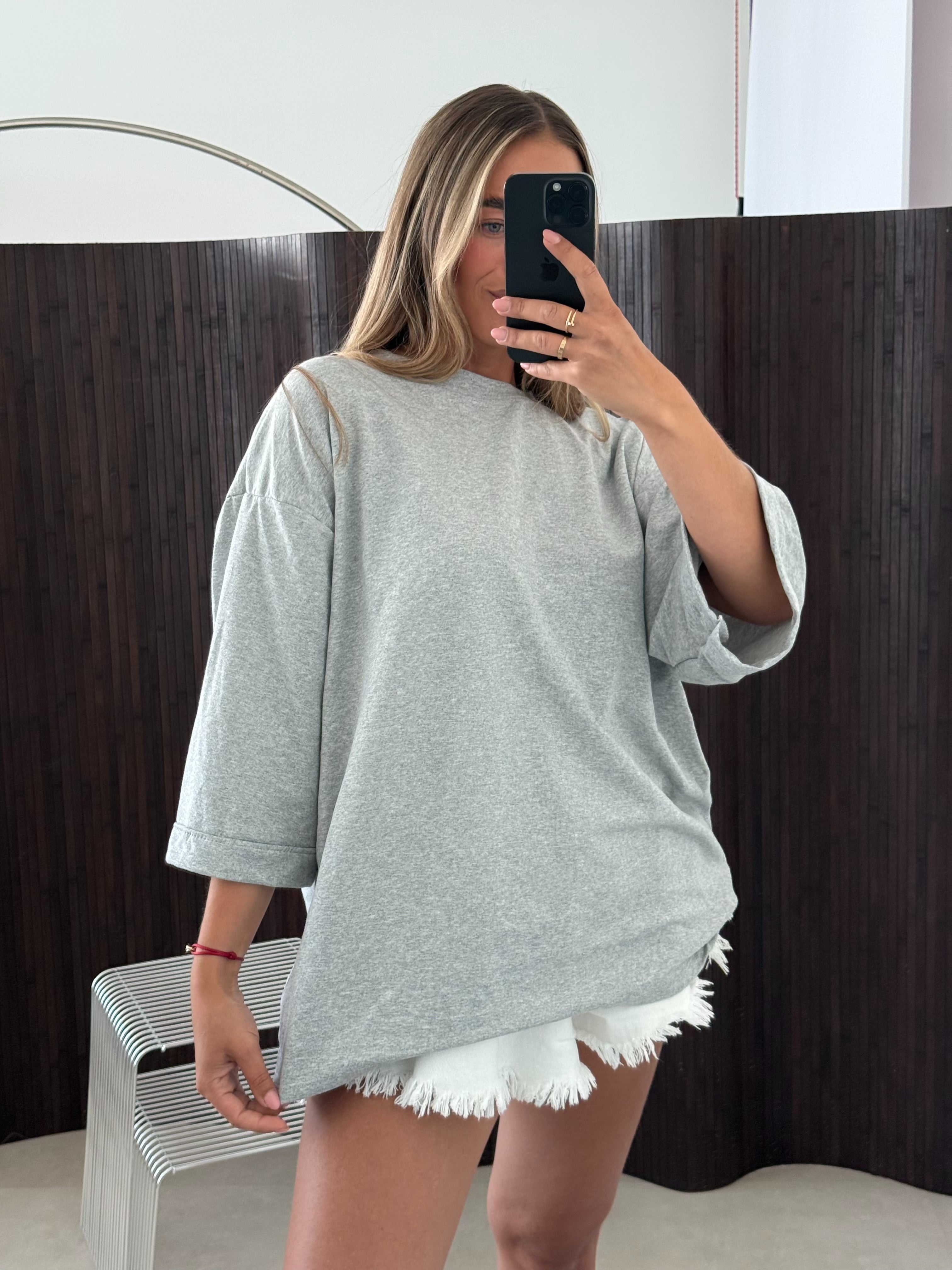 Oversized Boyfriend T-shirt Grijs
