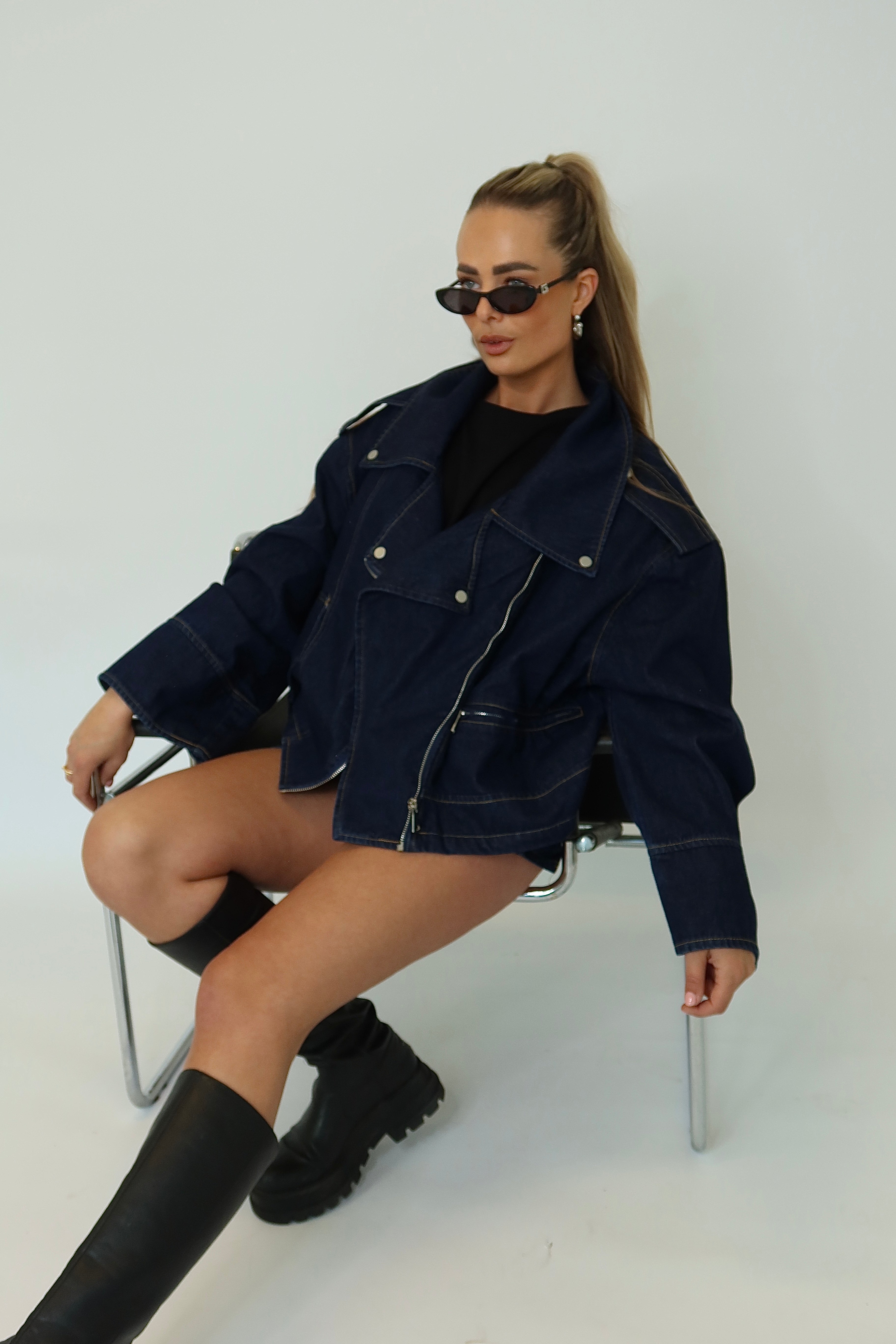 Oversized Denim Jacket Blauw