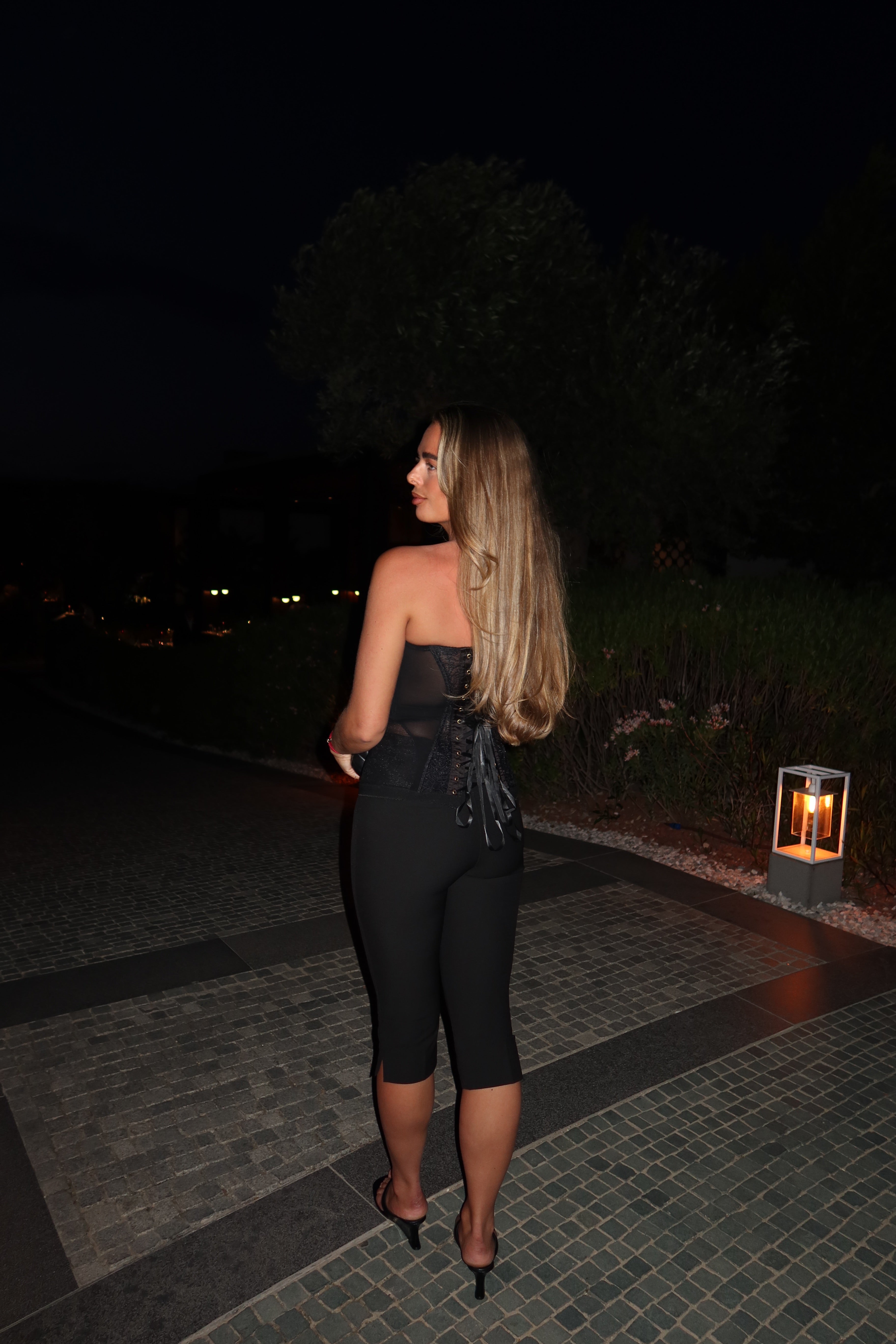 Corset Lace Top Zwart