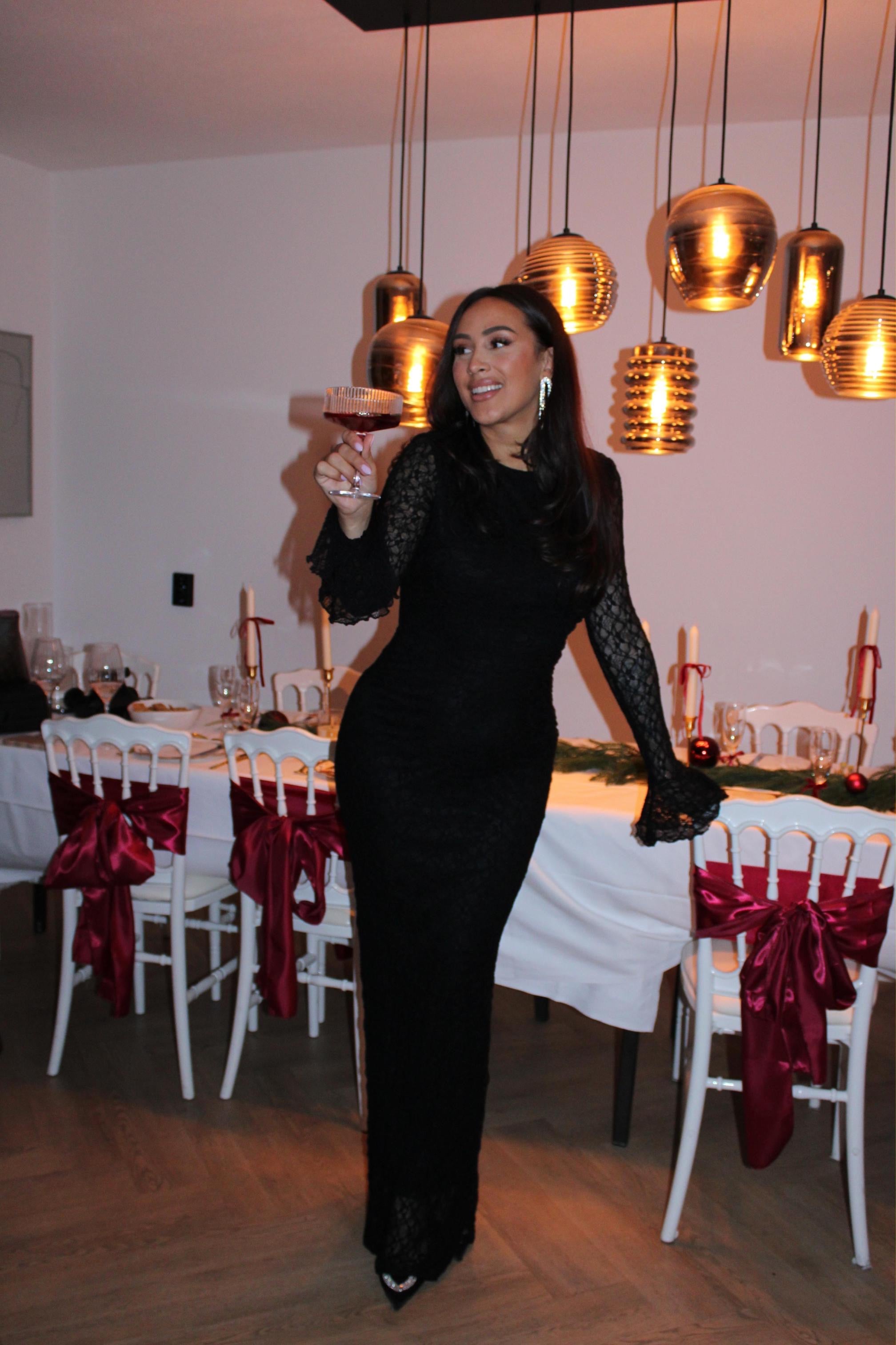 Maxi Jurk Kant Zwart | Julie