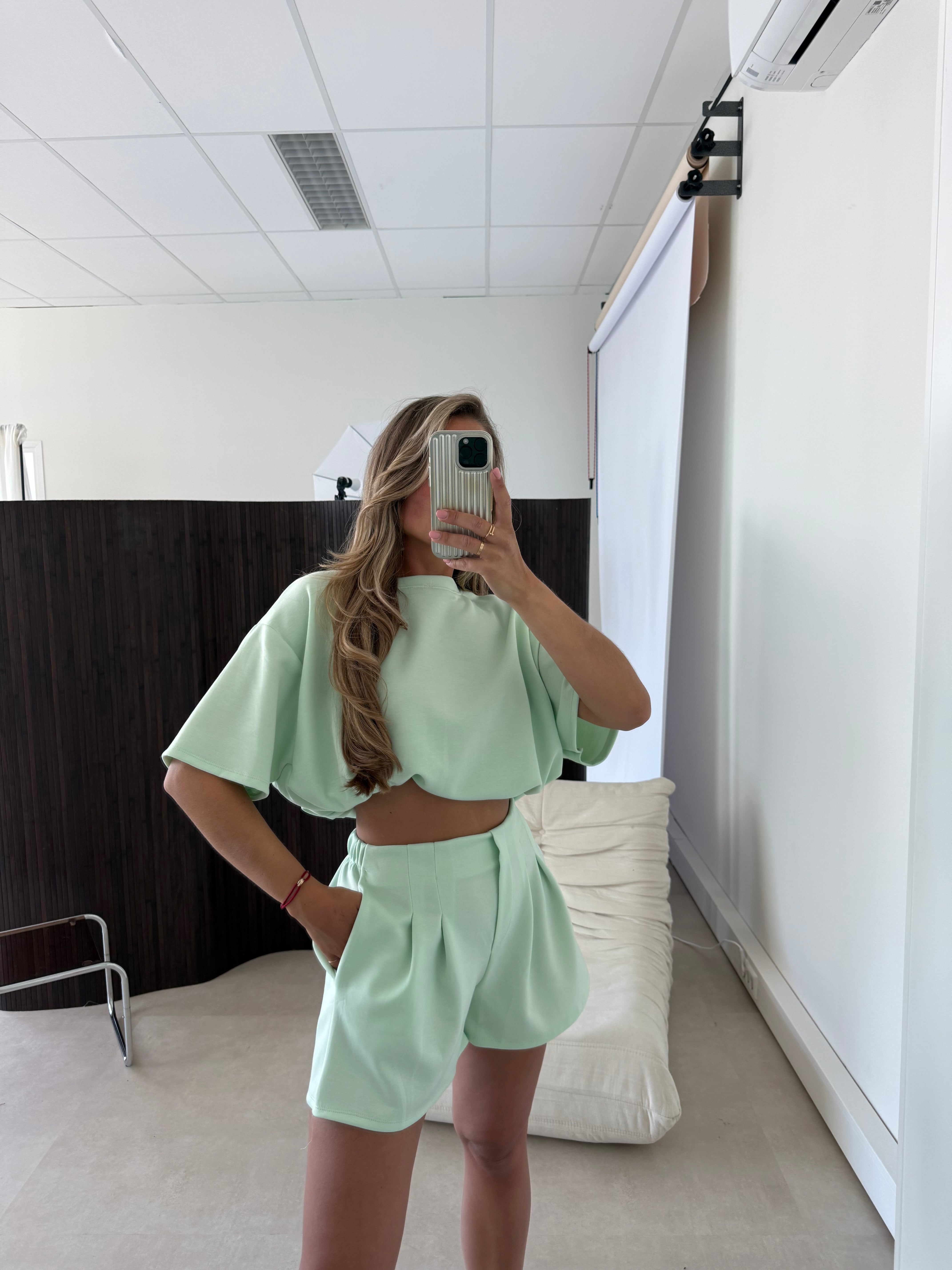 Cropped Two Piece Set Mint