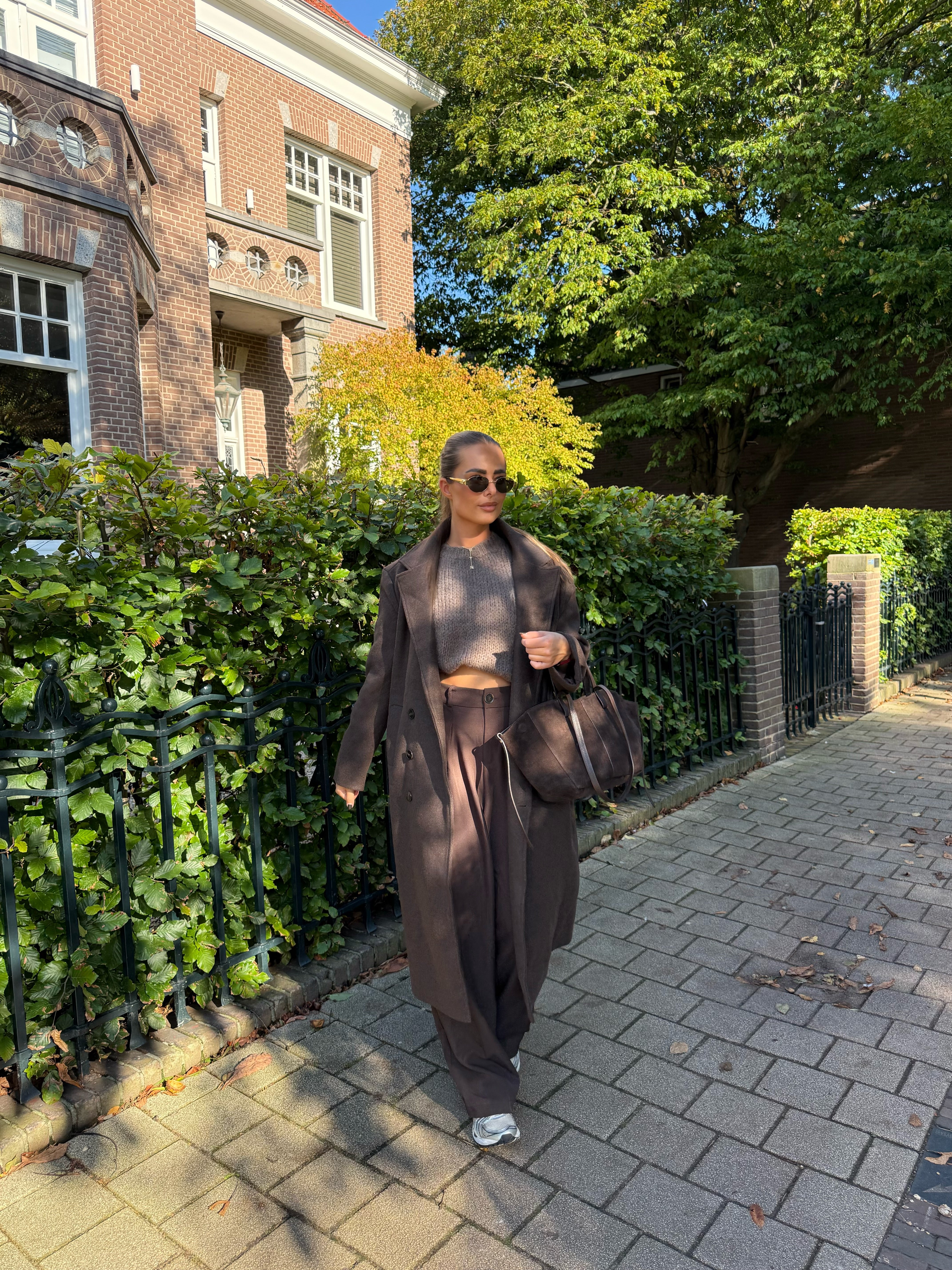 Lange Mantel Jas Bruin | Frankie