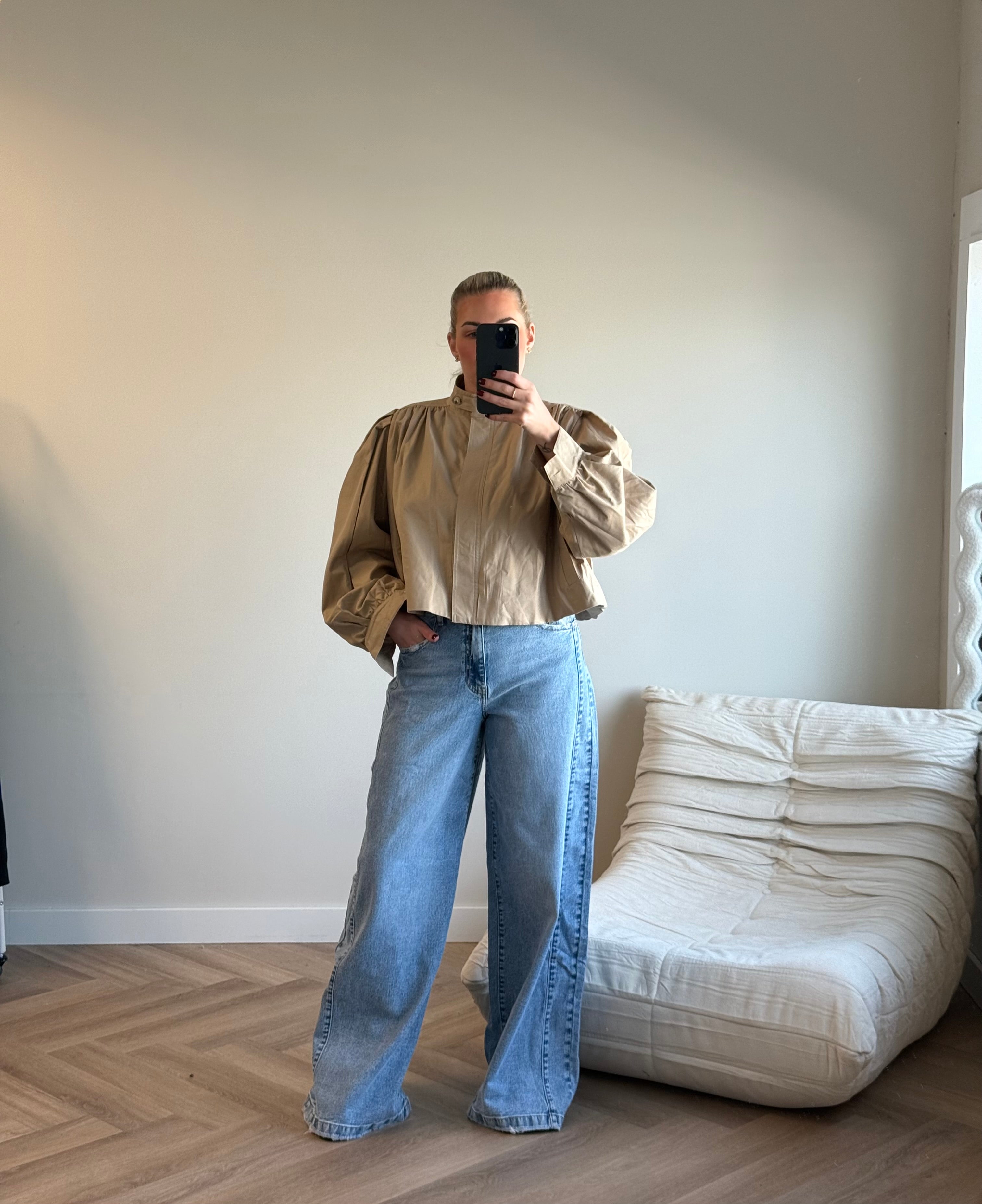 Queen Hearts Wide Leg Jeans Blauw