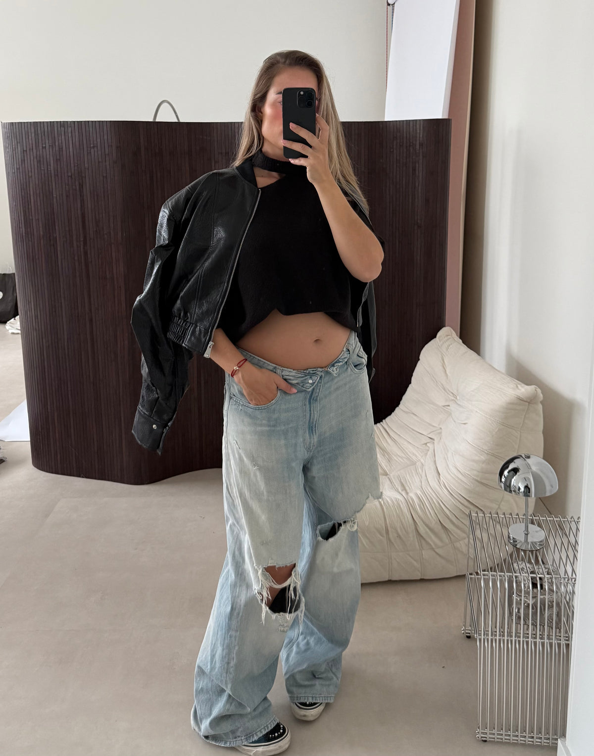 Knit Trui Cut Out | Zwart