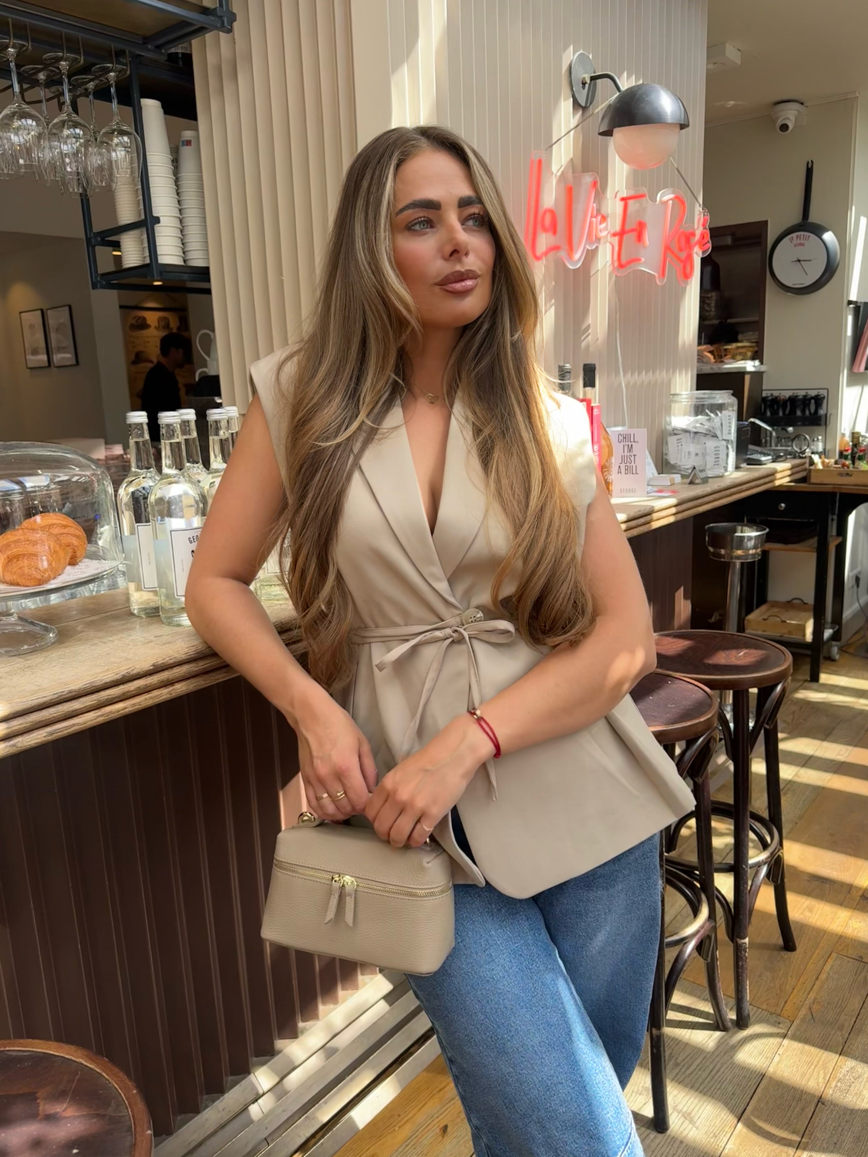 Gilet Met Koord Taupe | Hailey