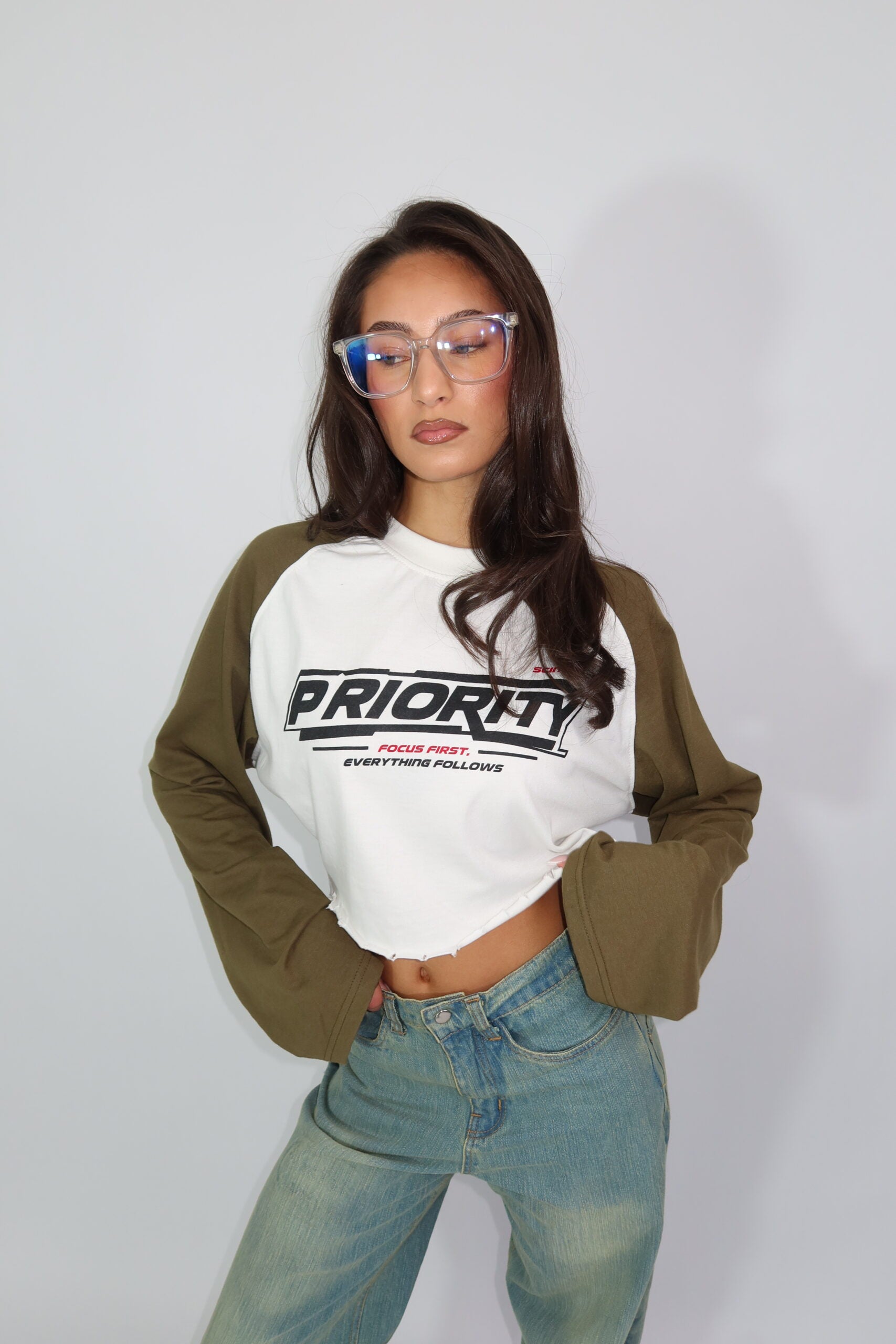 Priority Cropped Longsleeve Groen