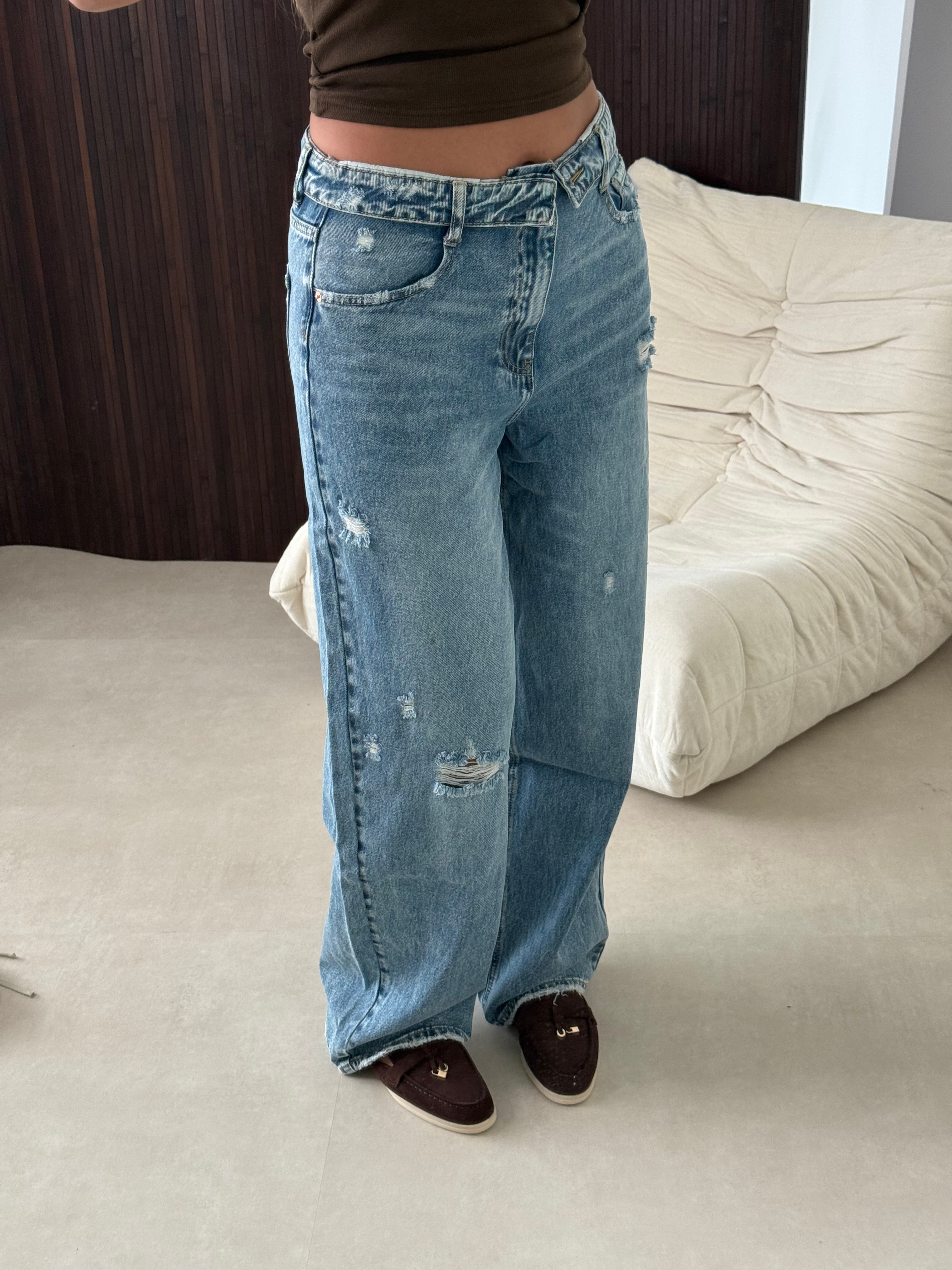 Queen Hearts Omslag Jeans Blauw