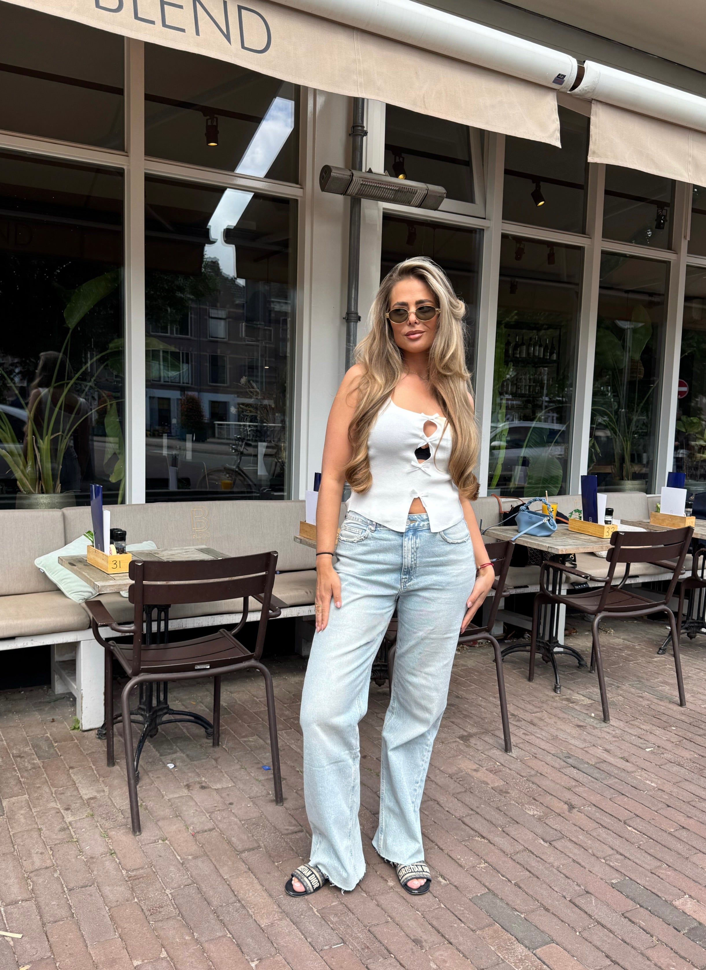 Queen Hearts Tall Jeans Licht Blauw