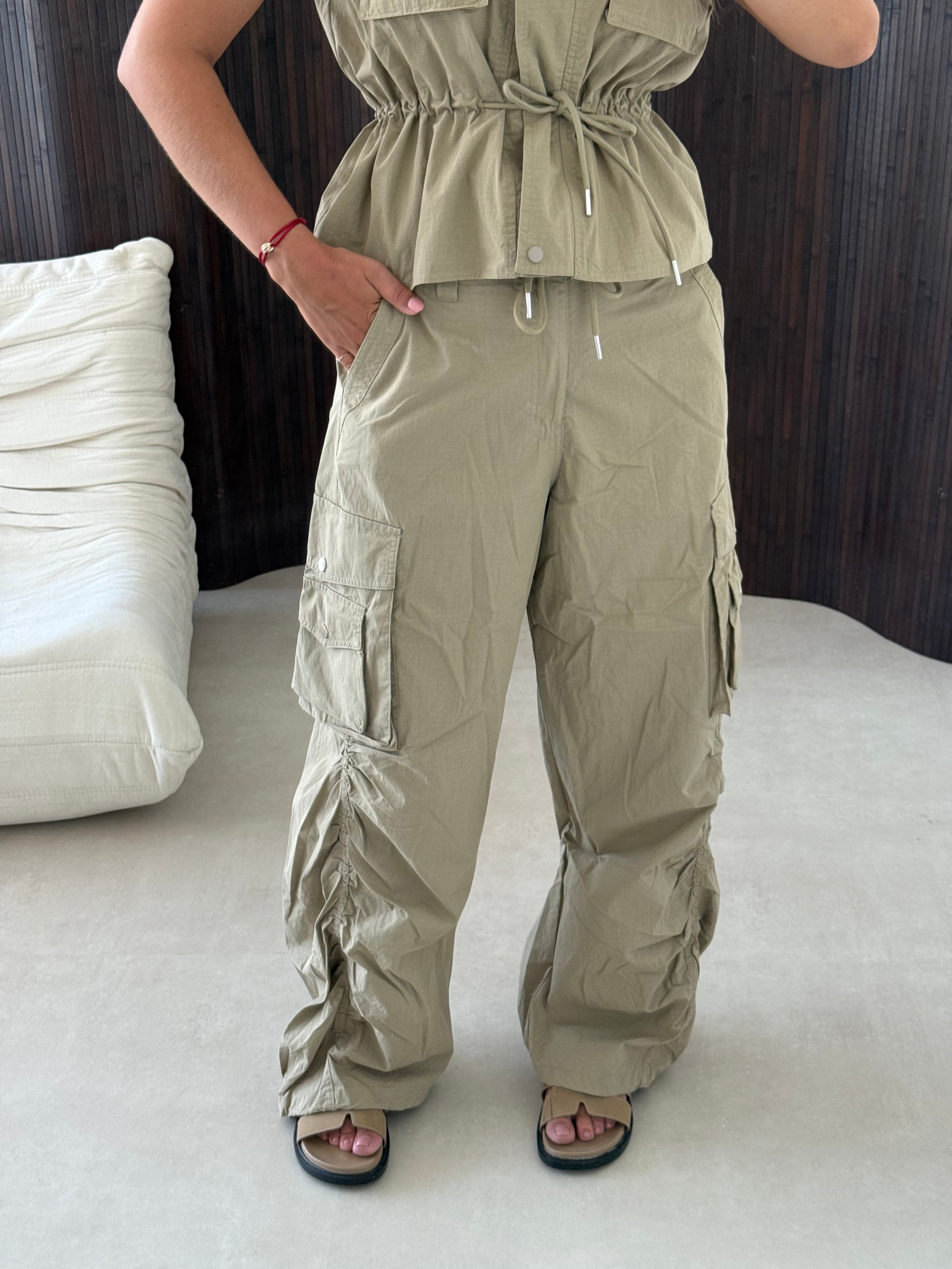 Ambika Parachute Pants Beige | Alisa