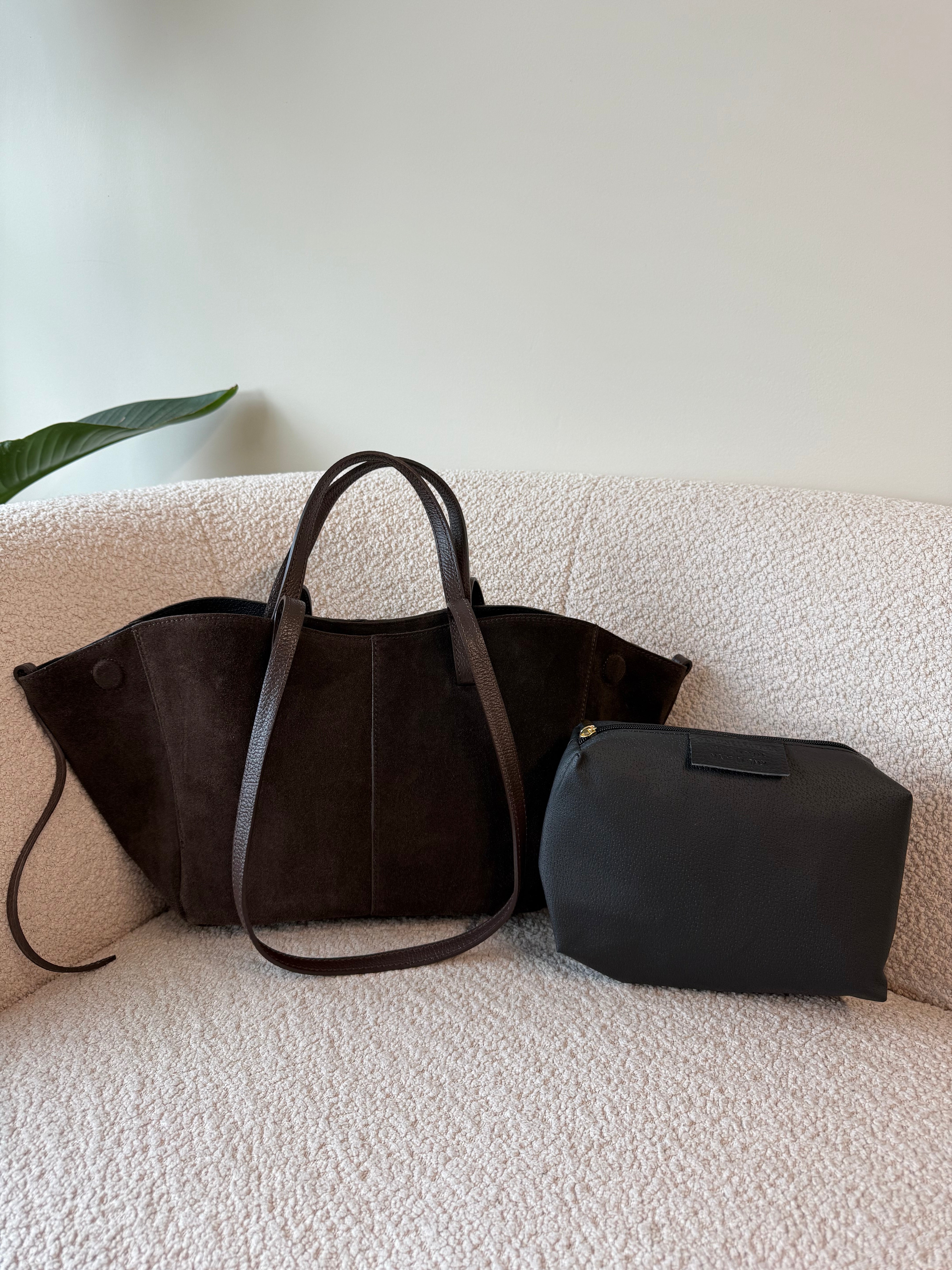 Grote Suède Tas Bruin | Polly