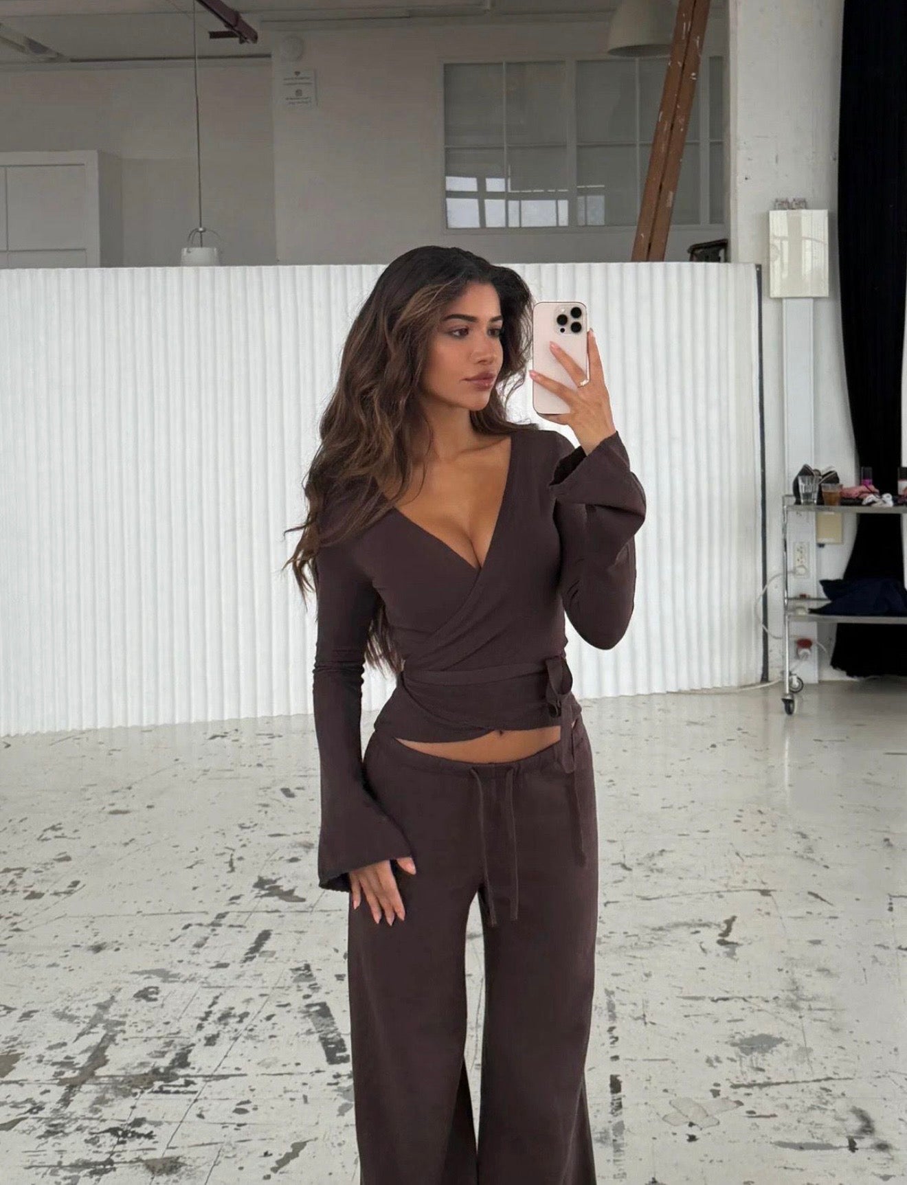 Pilates Wrap Set Bruin | Phileine