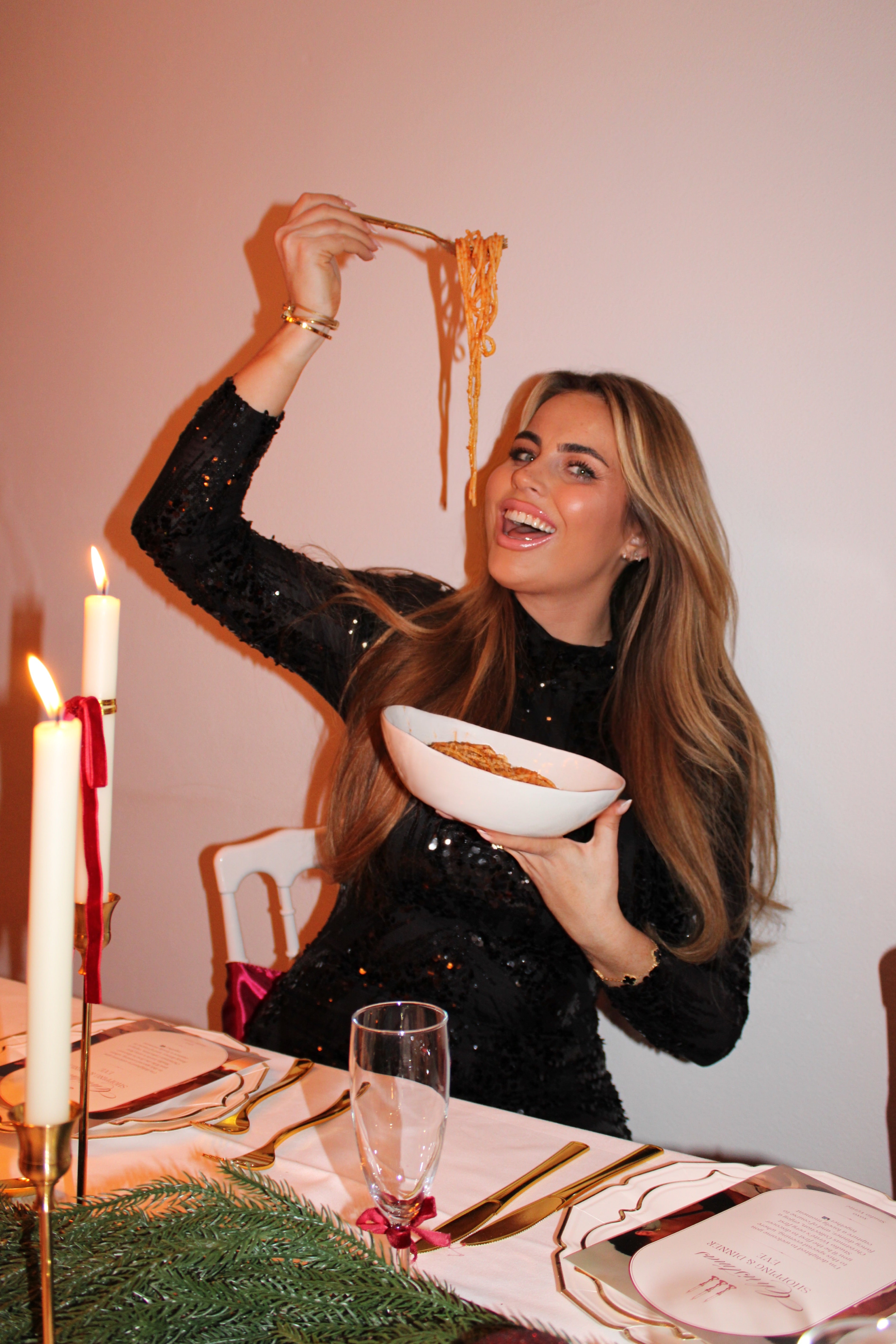 Jurk Met Pailletten Zwart | Sammy