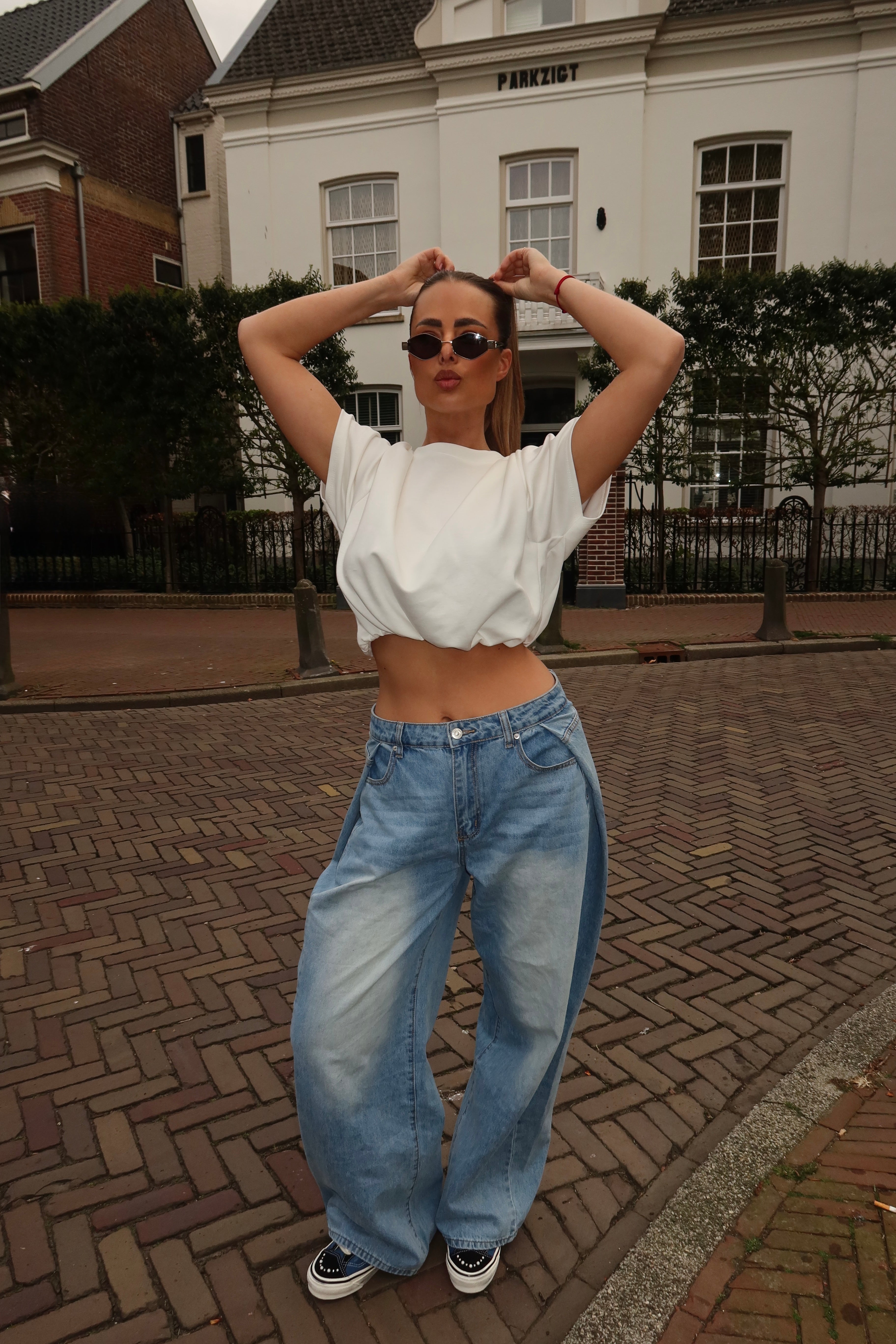 Pleated Jeans Blauw | Mary