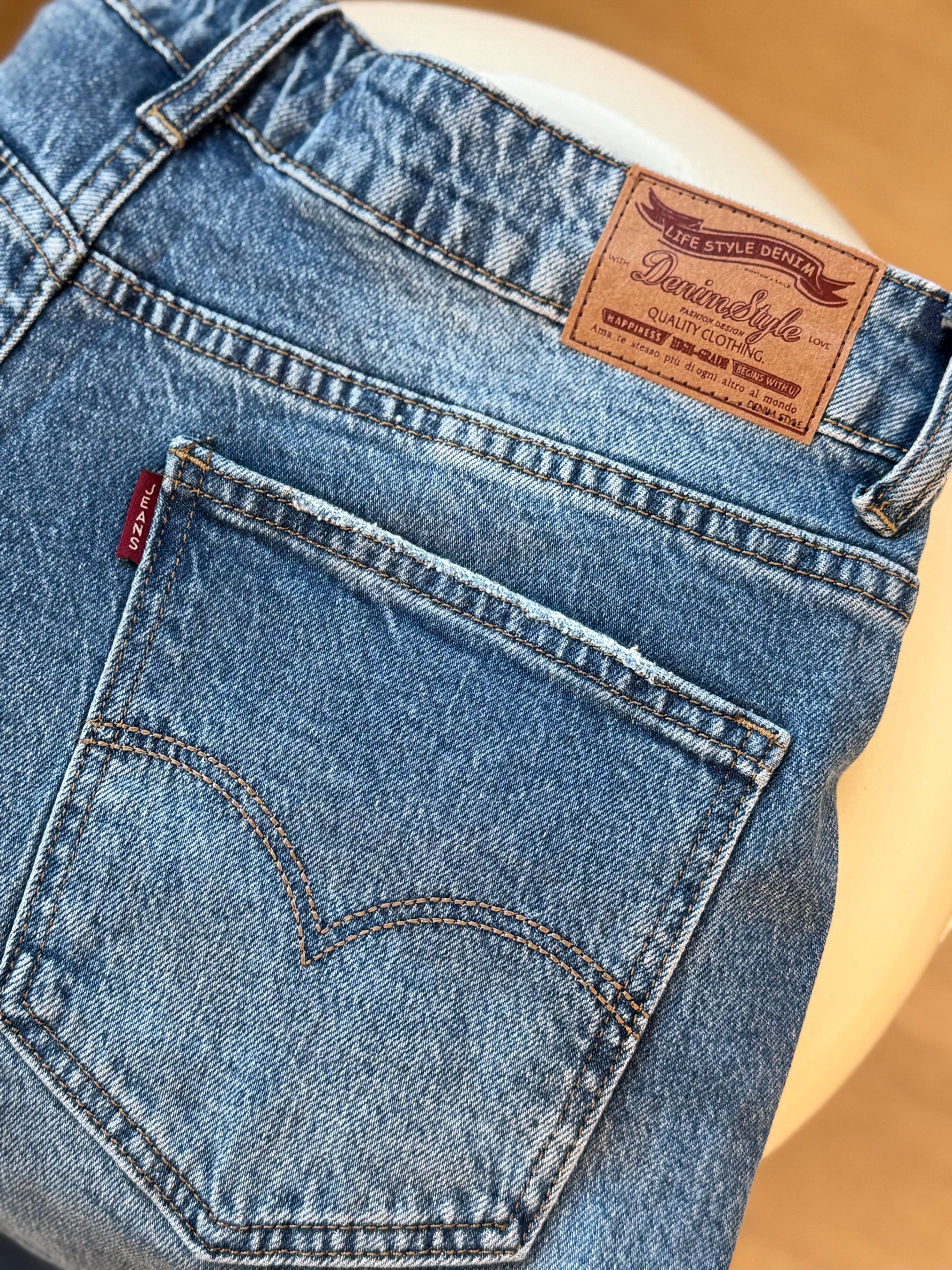 Wide Leg Jeans Stretch | Blauw