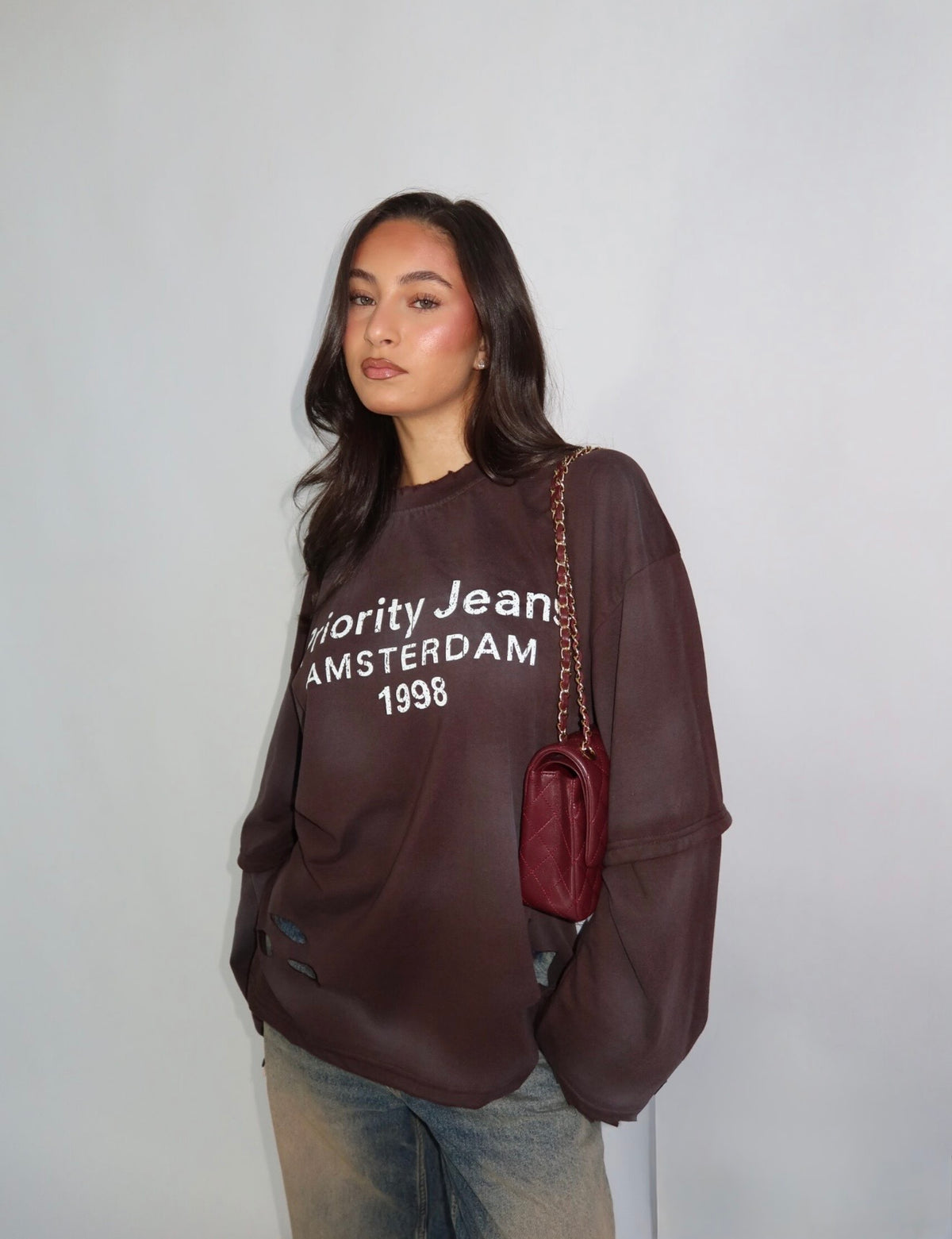 Priority Destroyed Longsleeve Bruin