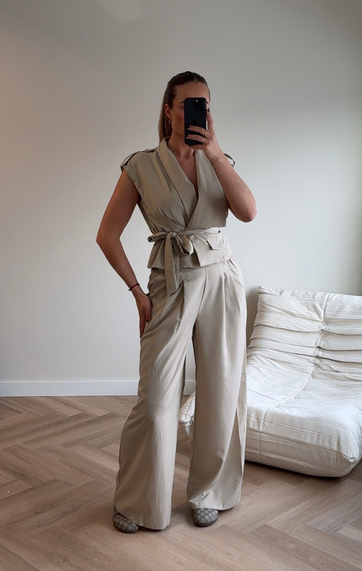 Top met Ceintuur Beige | Tess