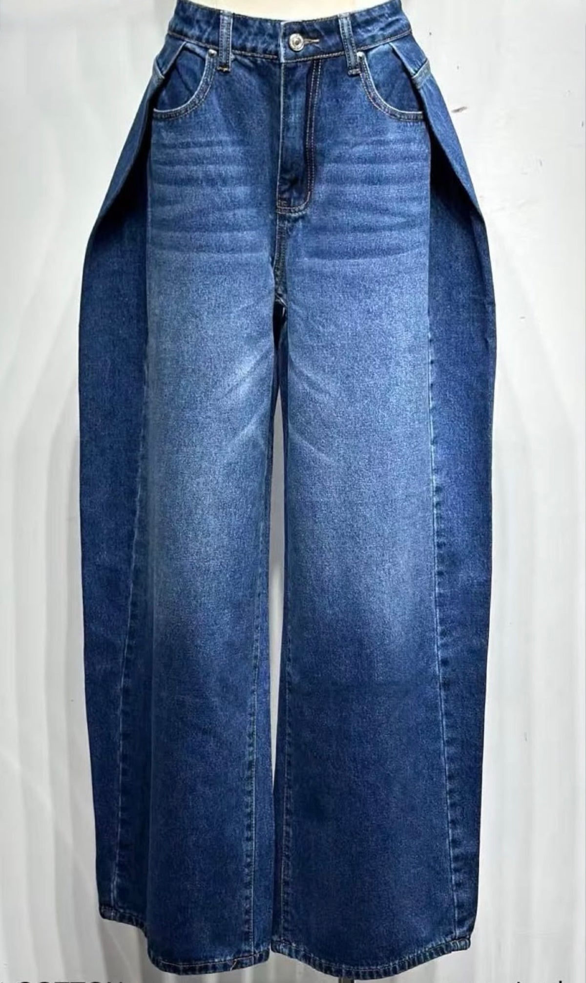 Pleated Jeans Donker Blauw | Mary