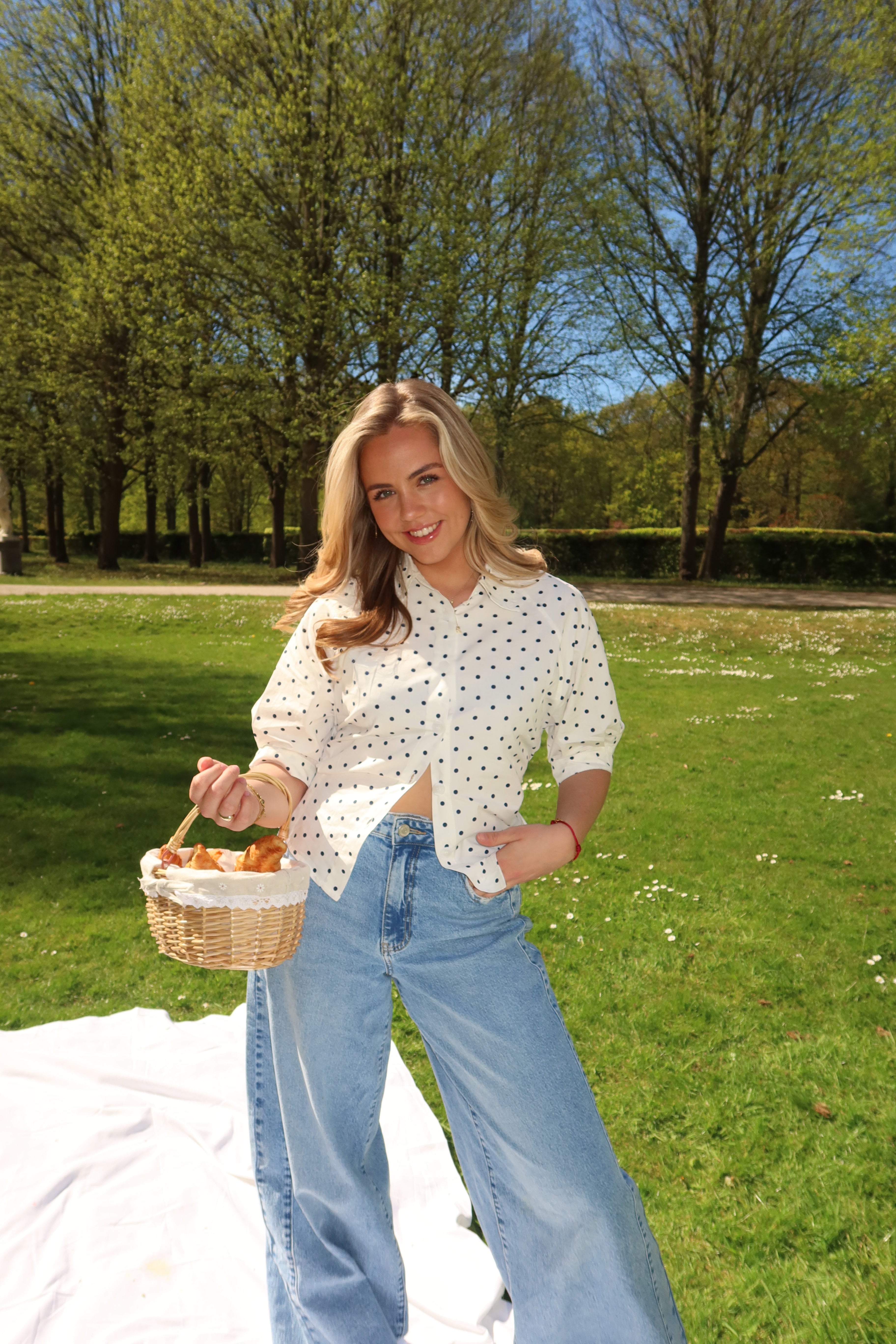 Polkadot Blouse met Strik