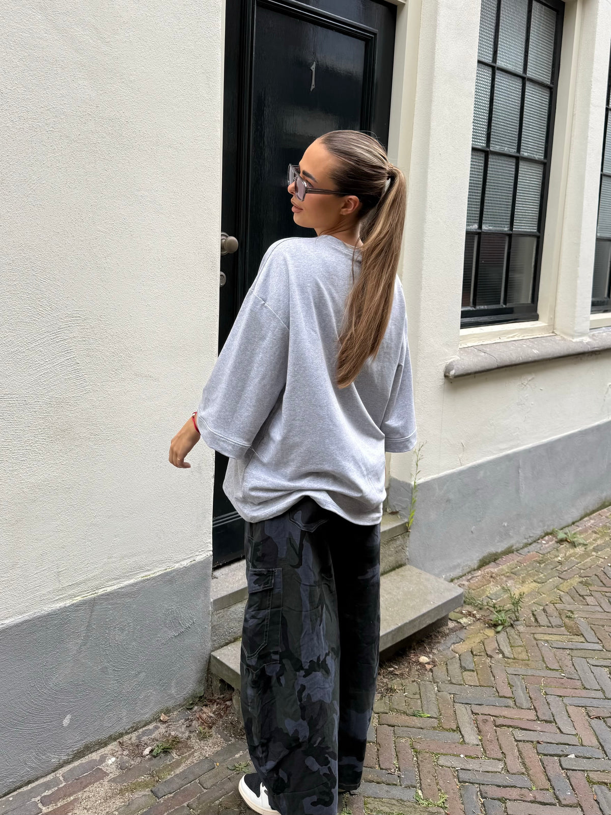 Oversized Boyfriend T-shirt Grijs