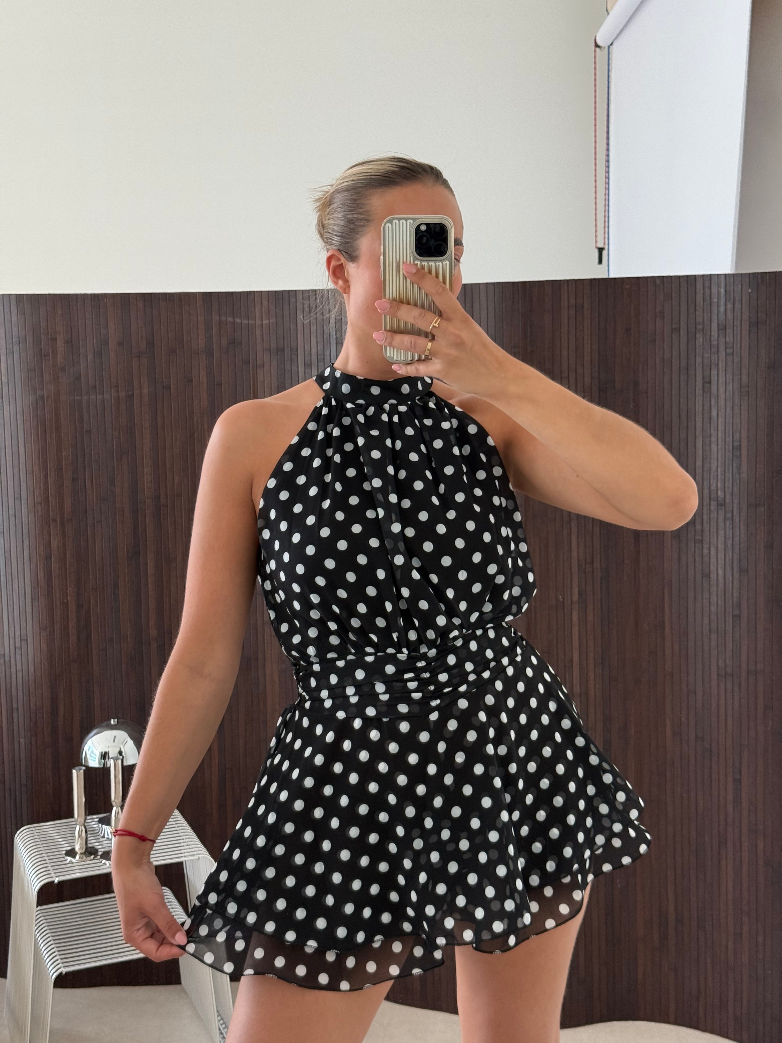 Polkadot Playsuit Zwart Wit