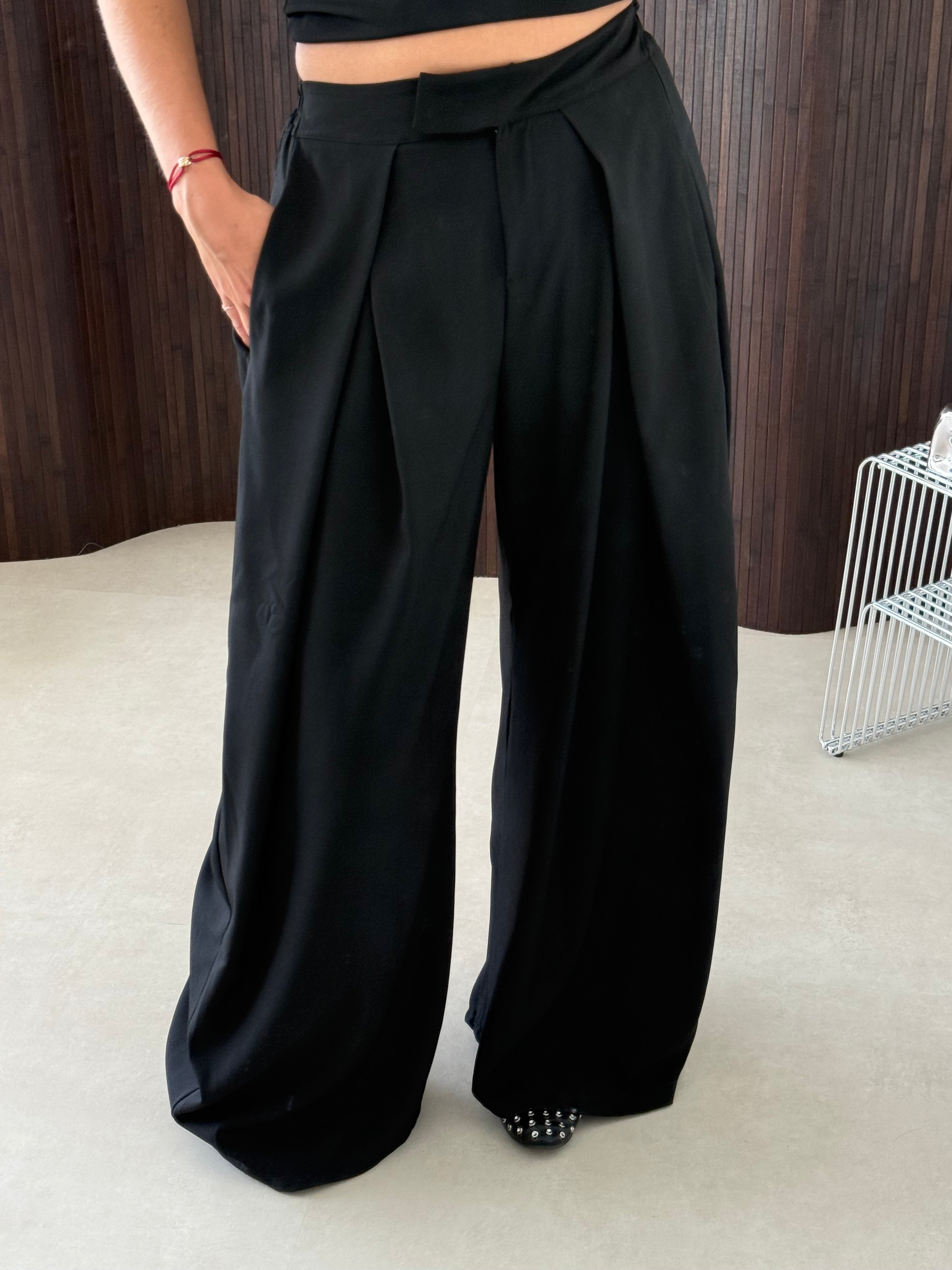 Pantalon met Plooien Zwart | Penny