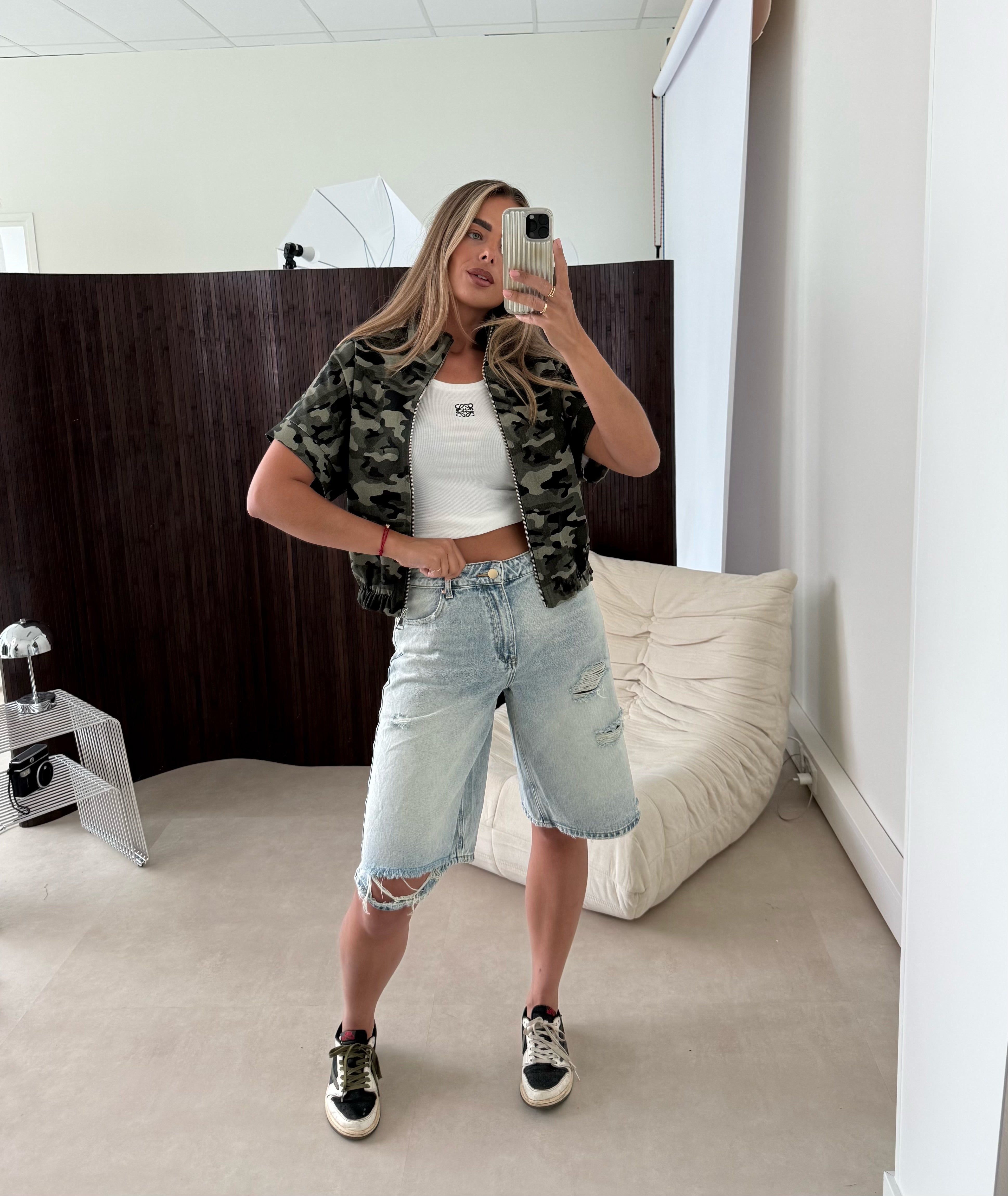 Queen Hearts Denim Jort Scheuren | Danielle