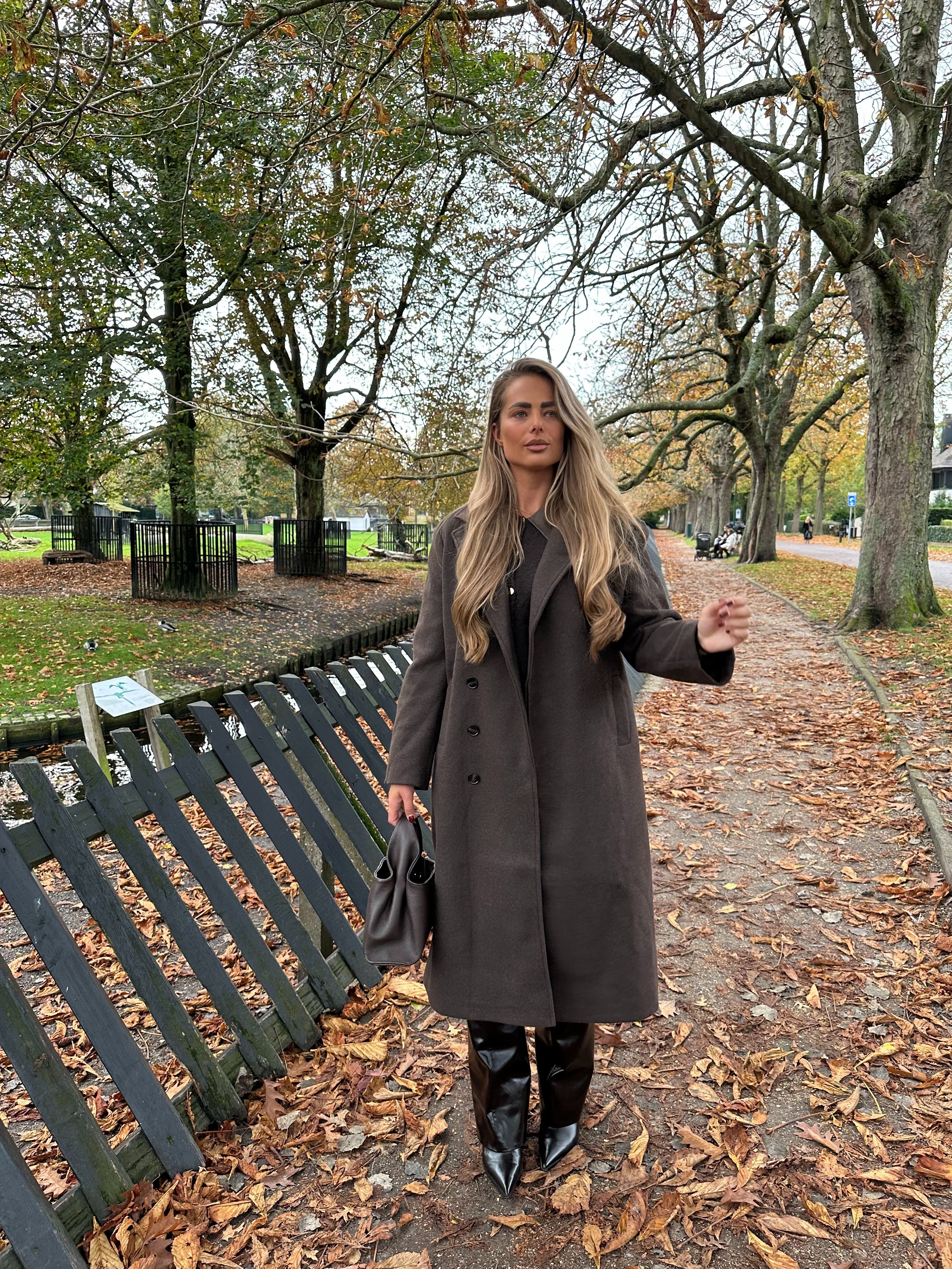 Lange Mantel Jas Bruin | Frankie