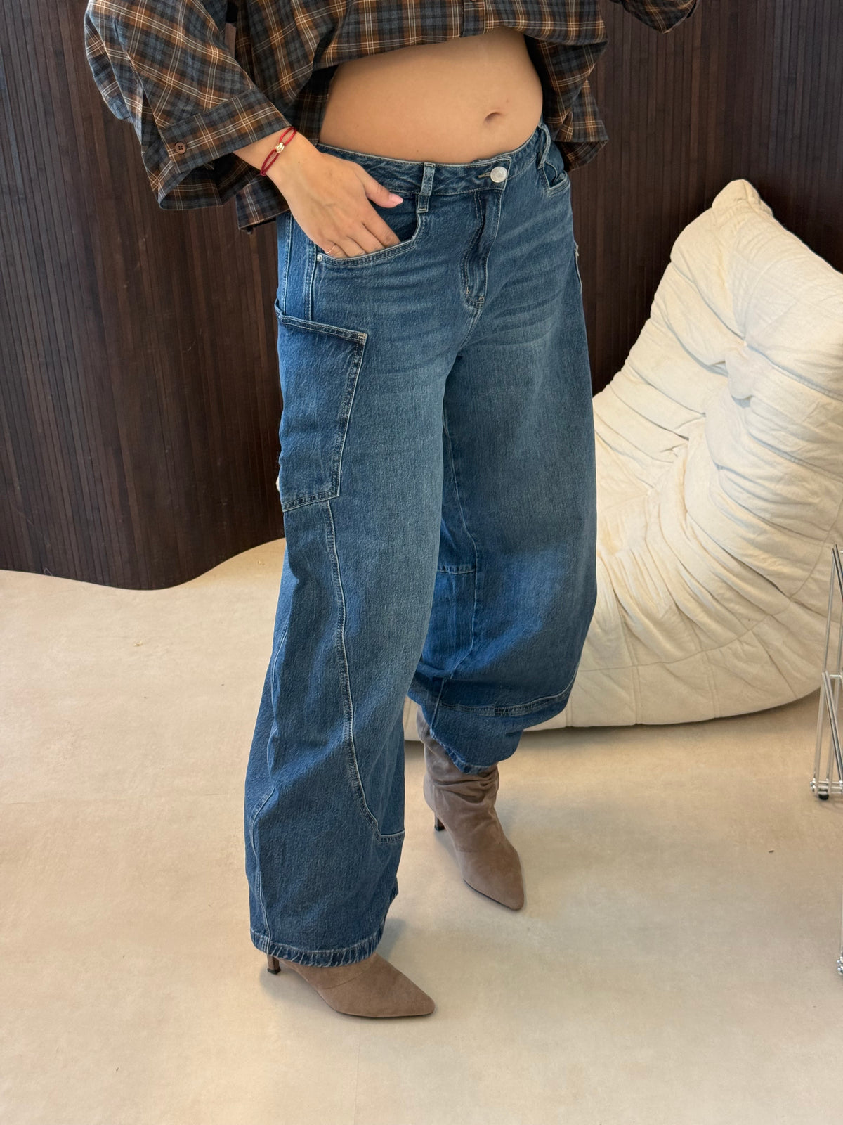 Pocket Jeans Donker Blauw