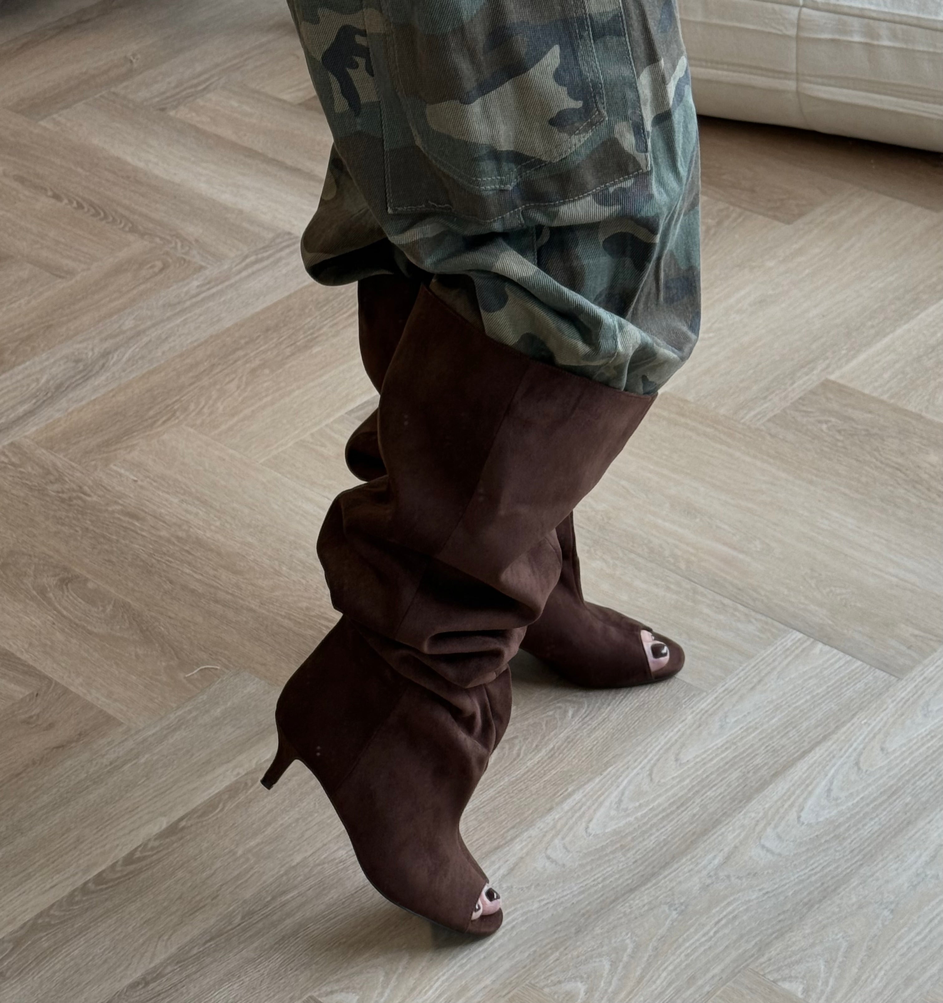 Afzak Laarzen Kitten Heel Bruin