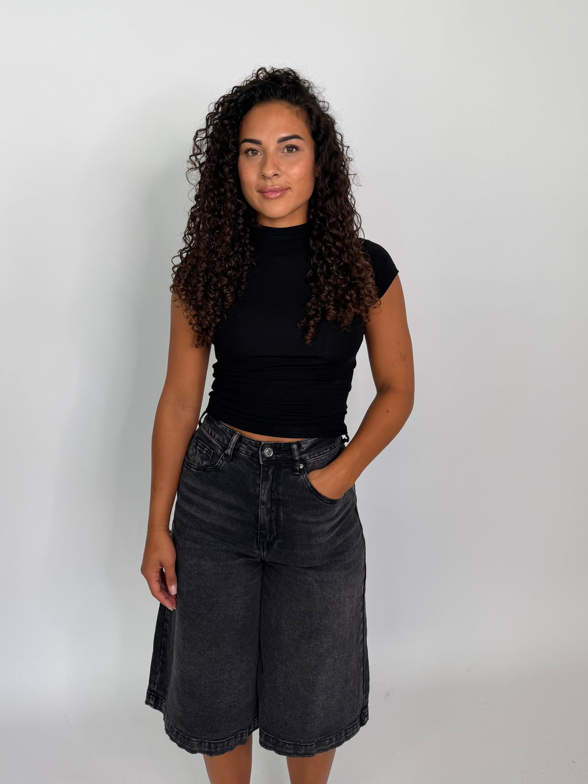 Soft Stretch Top Zwart