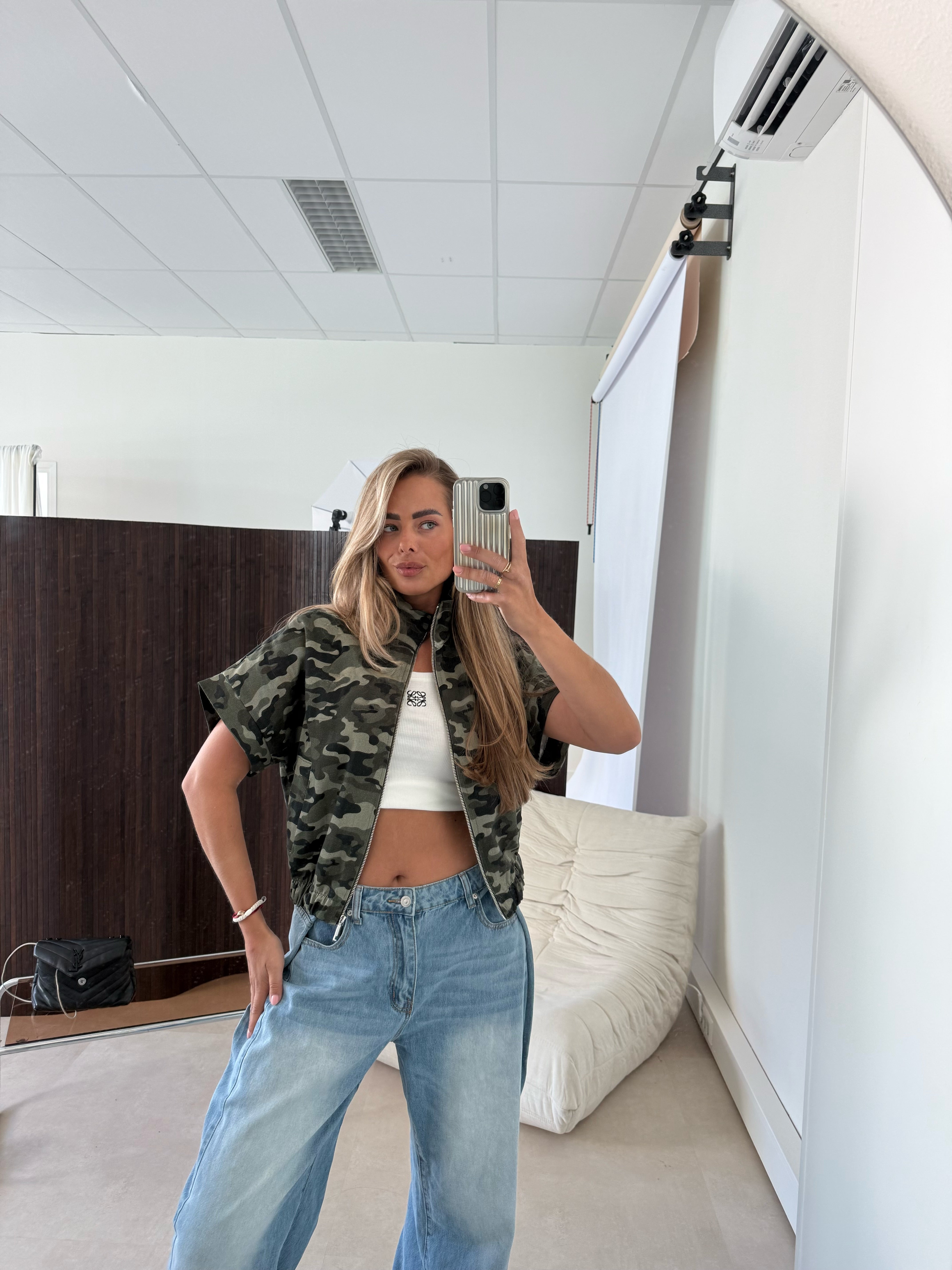 Camouflage Zip Up Jacket | Cassie
