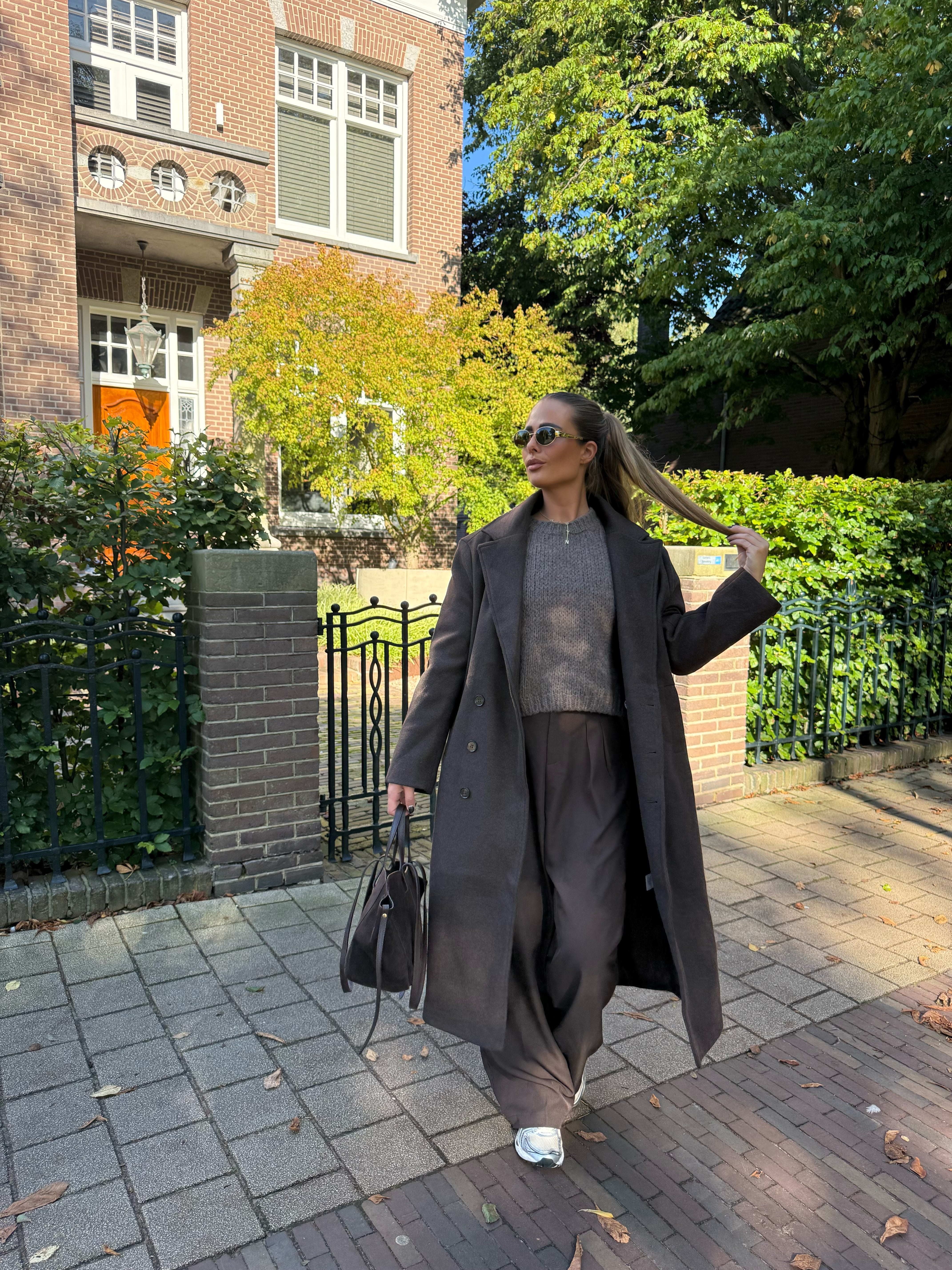 Lange Mantel Jas Bruin | Frankie