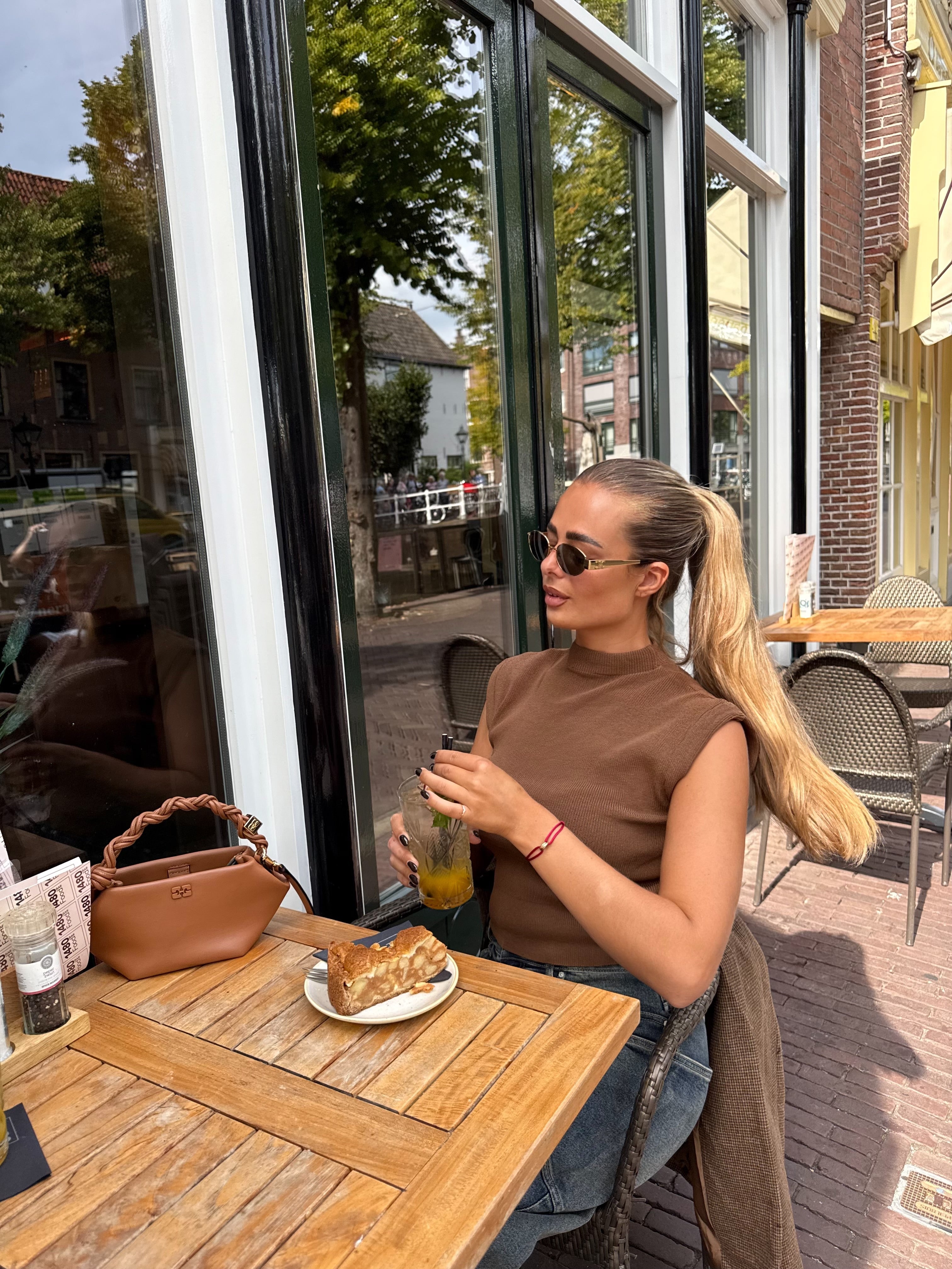 Gebreide Top Stretch Camel | Olivia