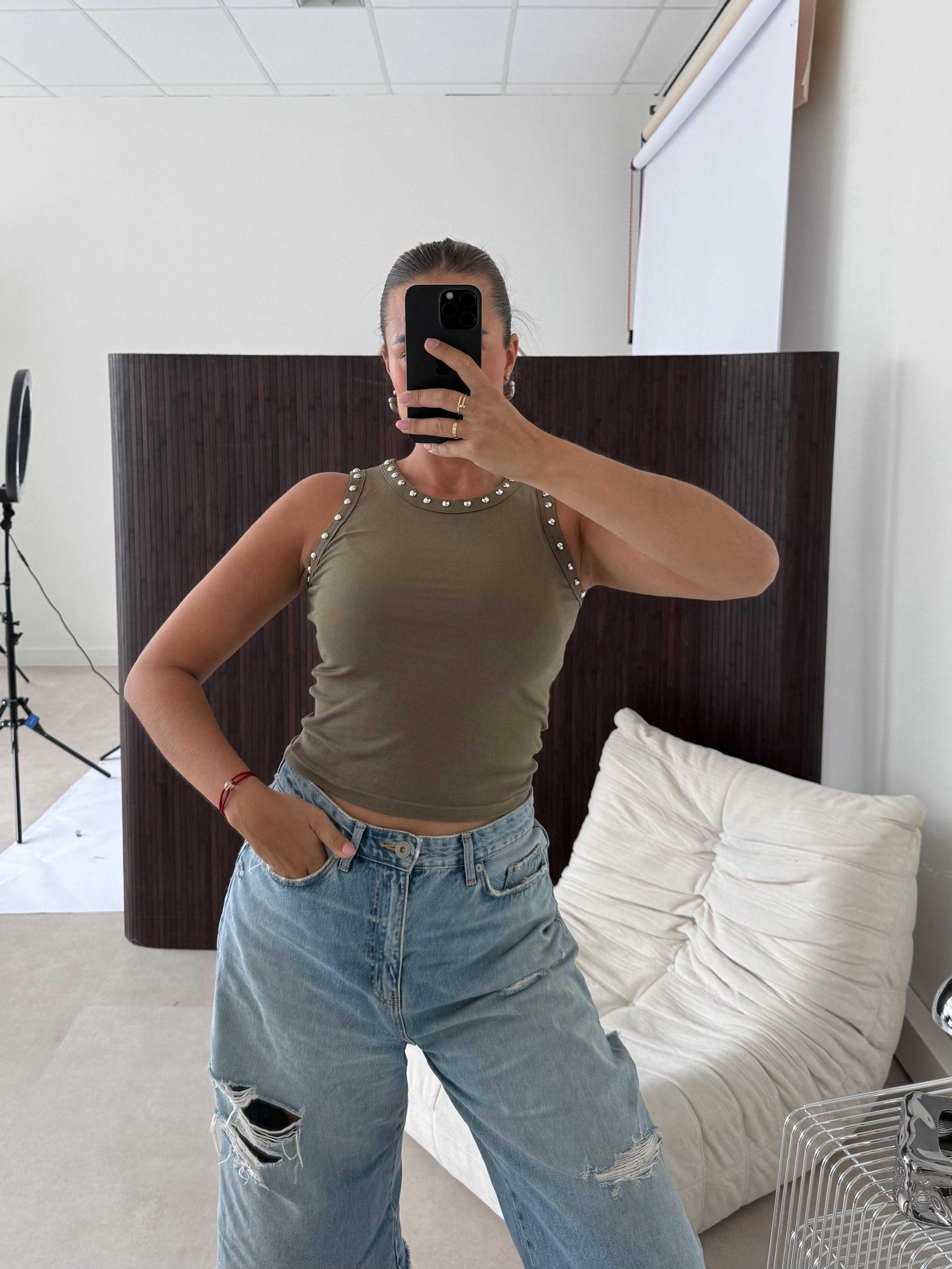 Tank Top Studs Army | Tina
