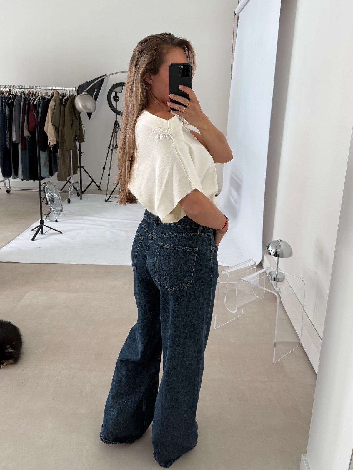 Wide Leg Jeans Donker Blauw
