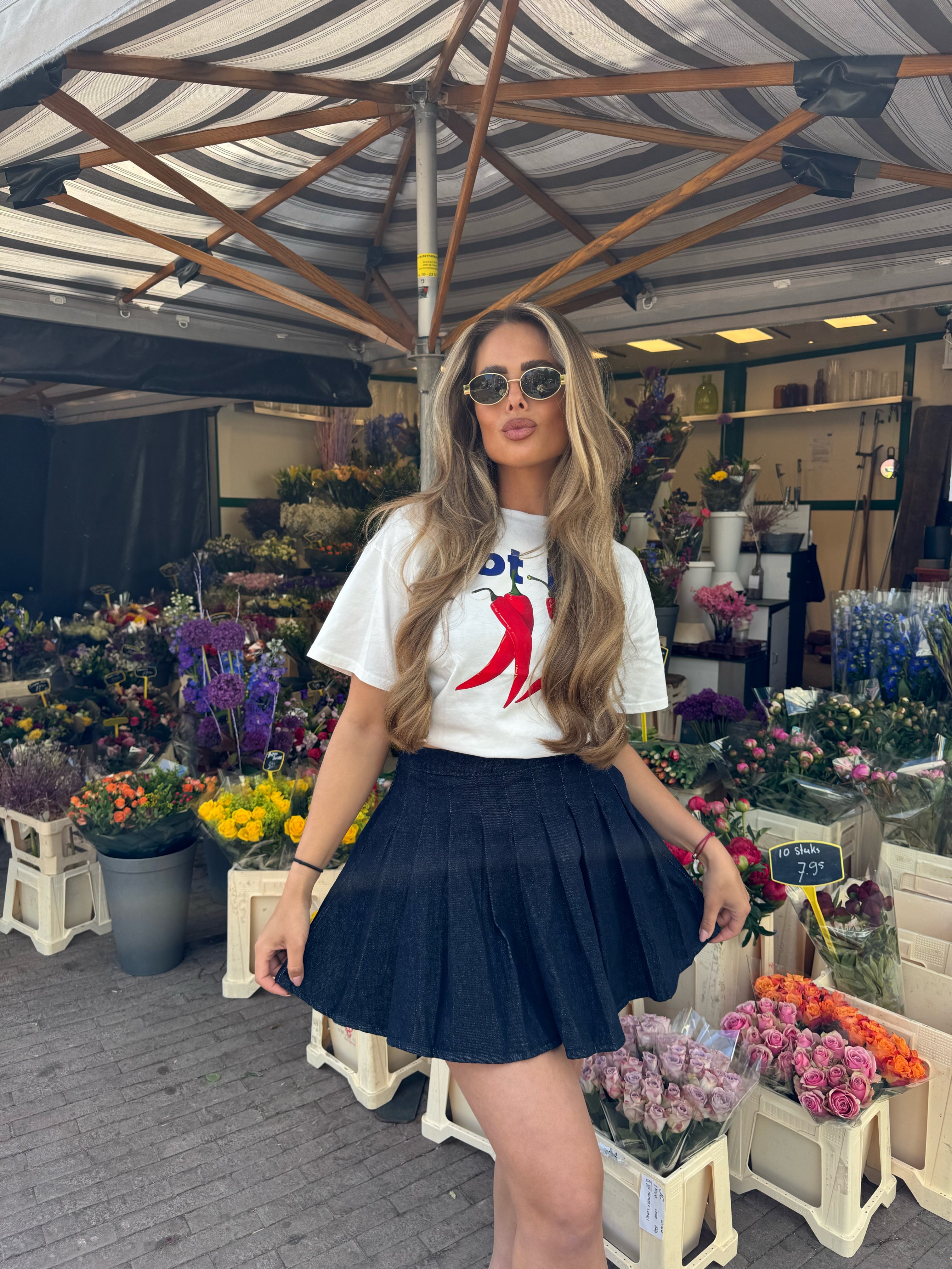 Denim Skort Donker Blauw | Mae