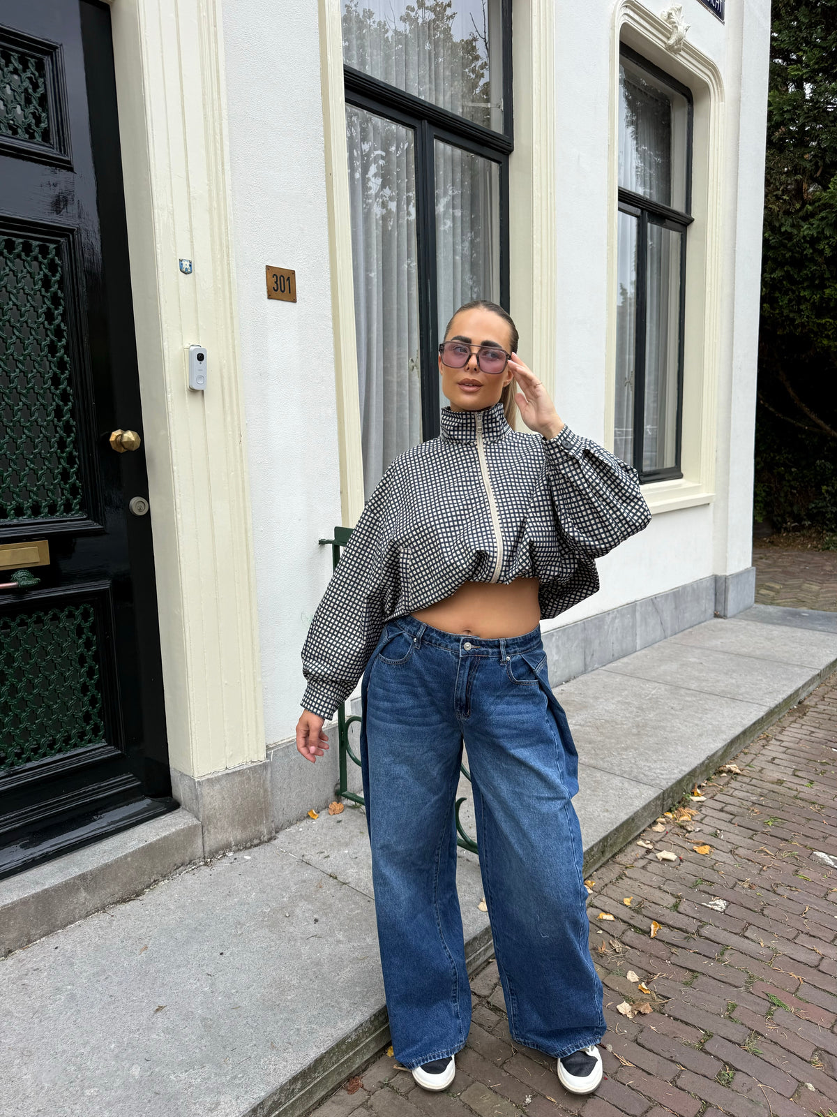 Pleated Jeans Donker Blauw | Mary