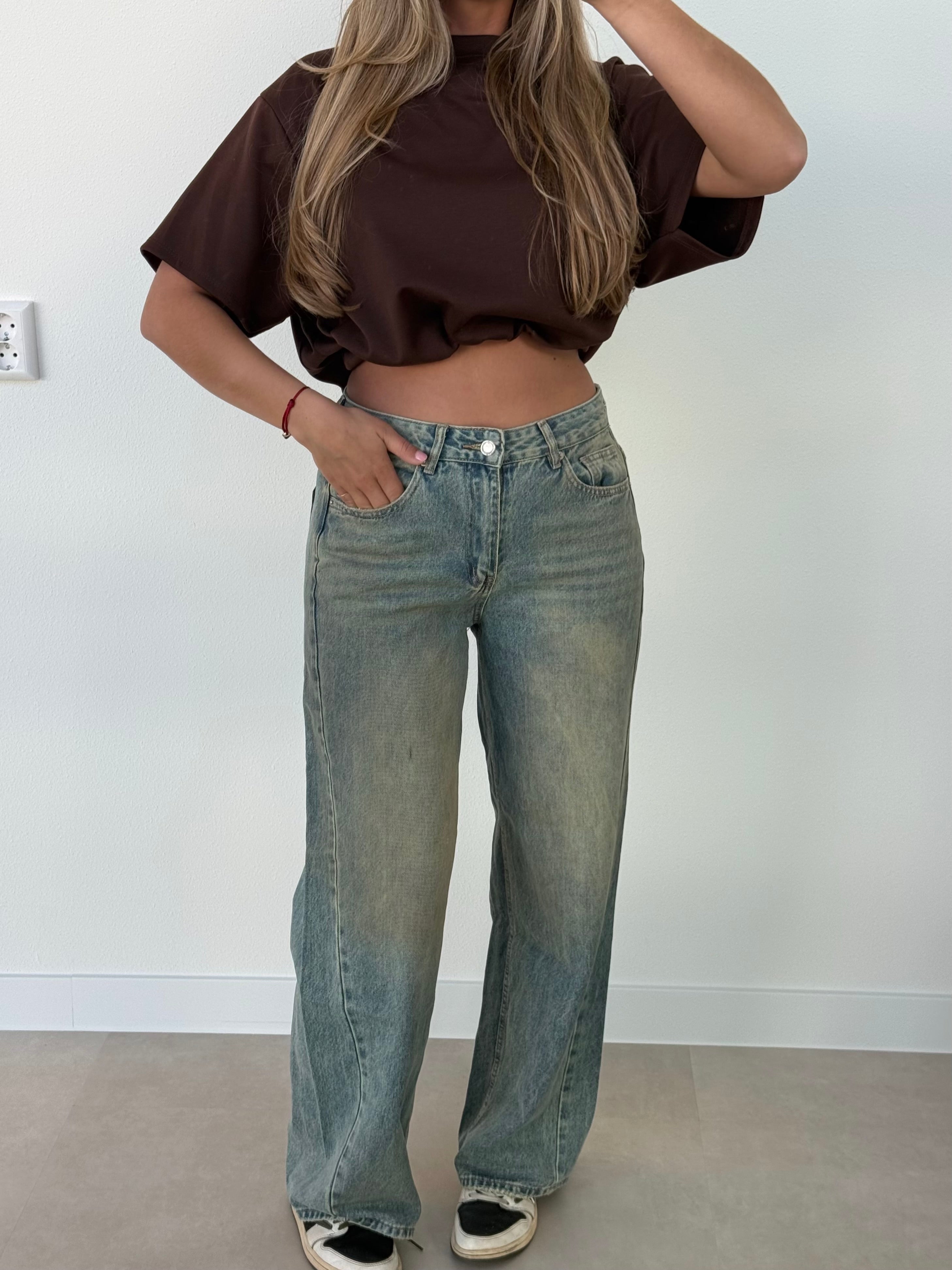 Cropped Stretch T-shirt Bruin