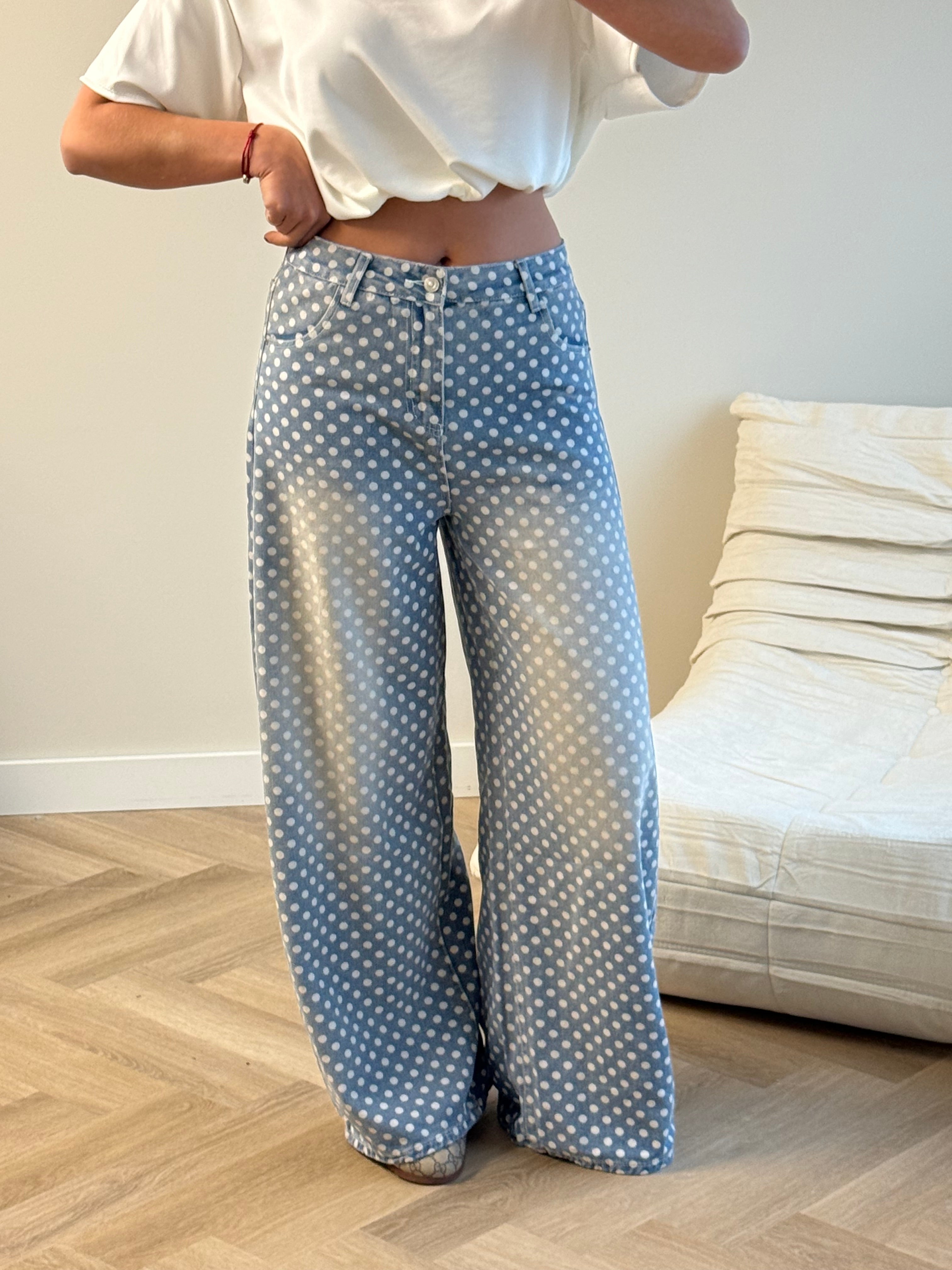 Polkadot Wide Leg Jeans