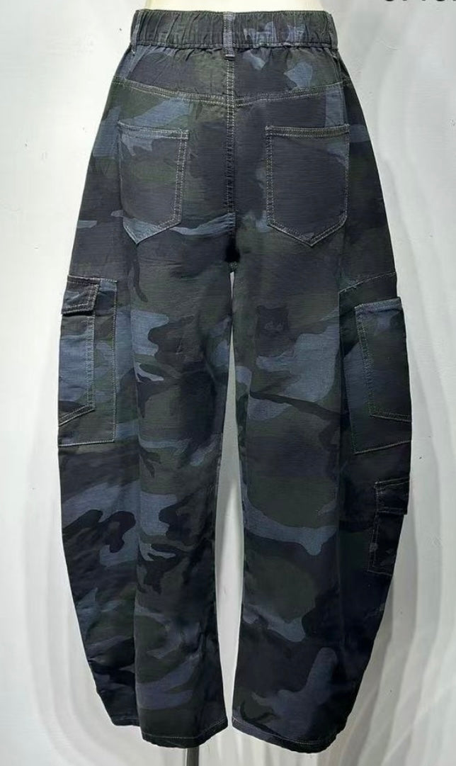 Cargo Jeans Camouflage Blauw | River