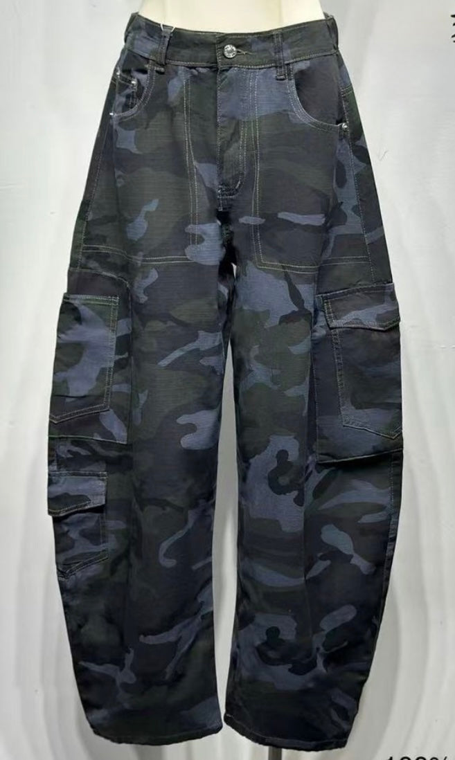 Cargo Jeans Camouflage Blauw | River