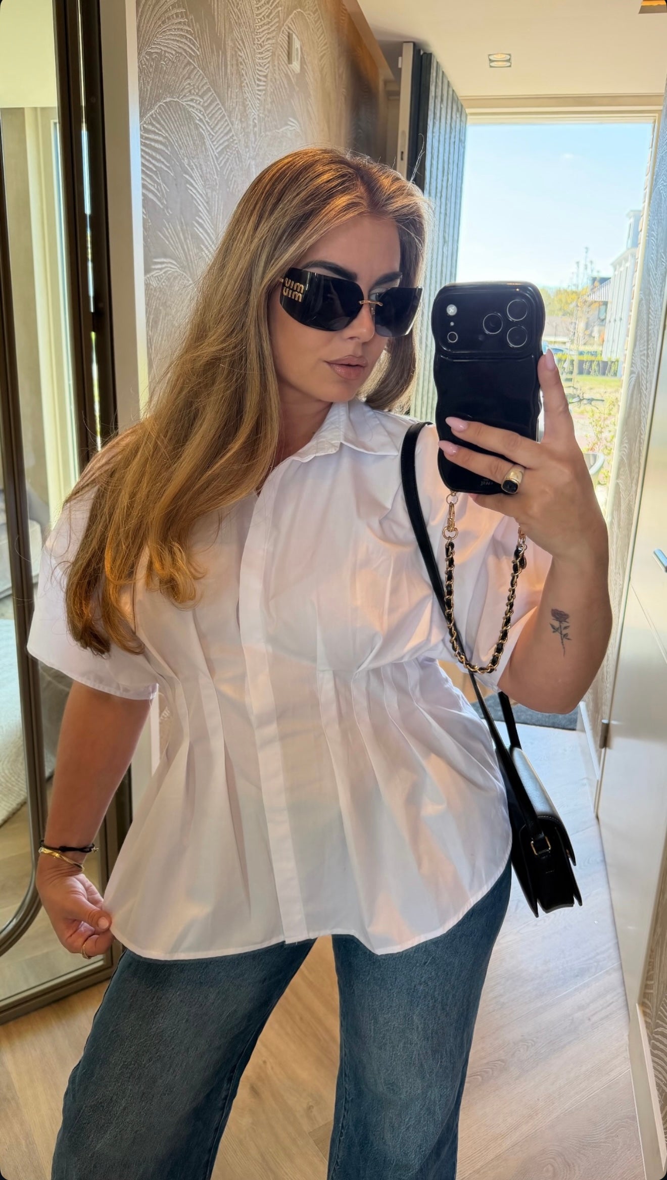 Wide Leg Jeans Stretch | Blauw