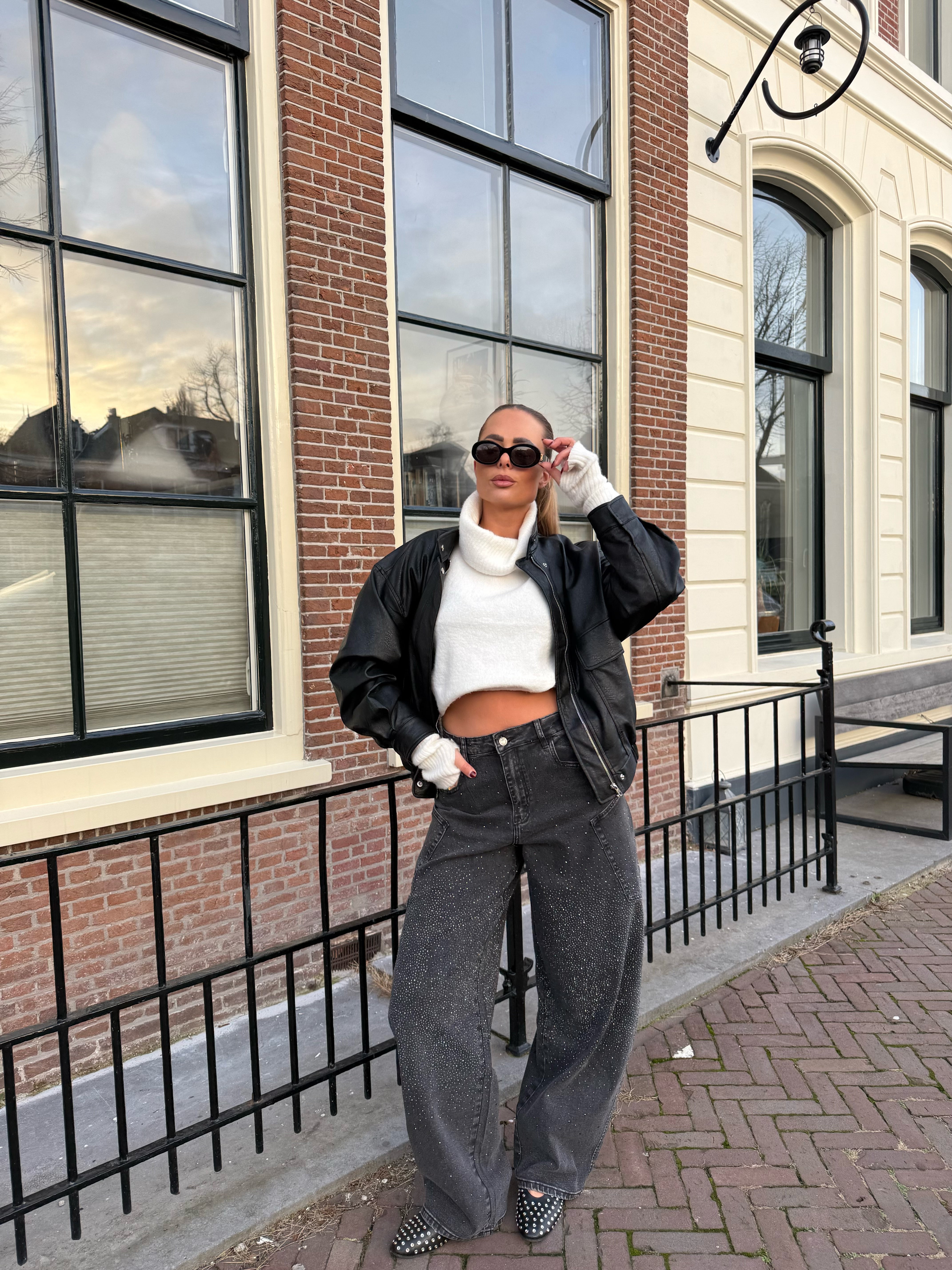 Queen Hearts Balloon Jeans Strass