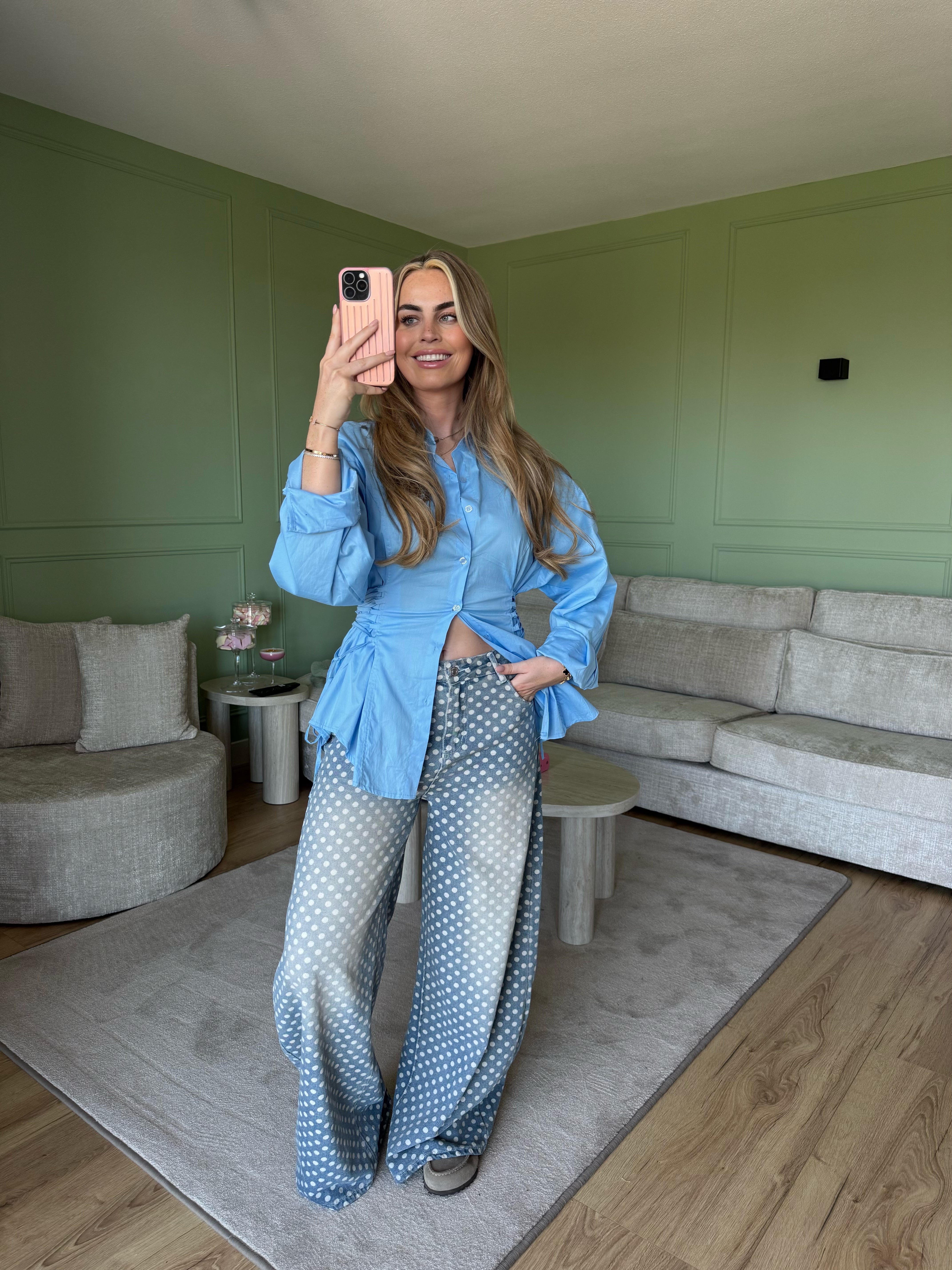 Polkadot Wide Leg Jeans