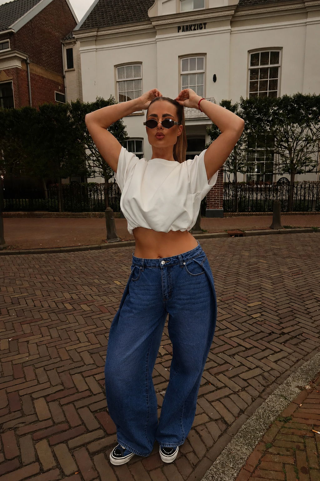 Pleated Jeans Donker Blauw | Mary